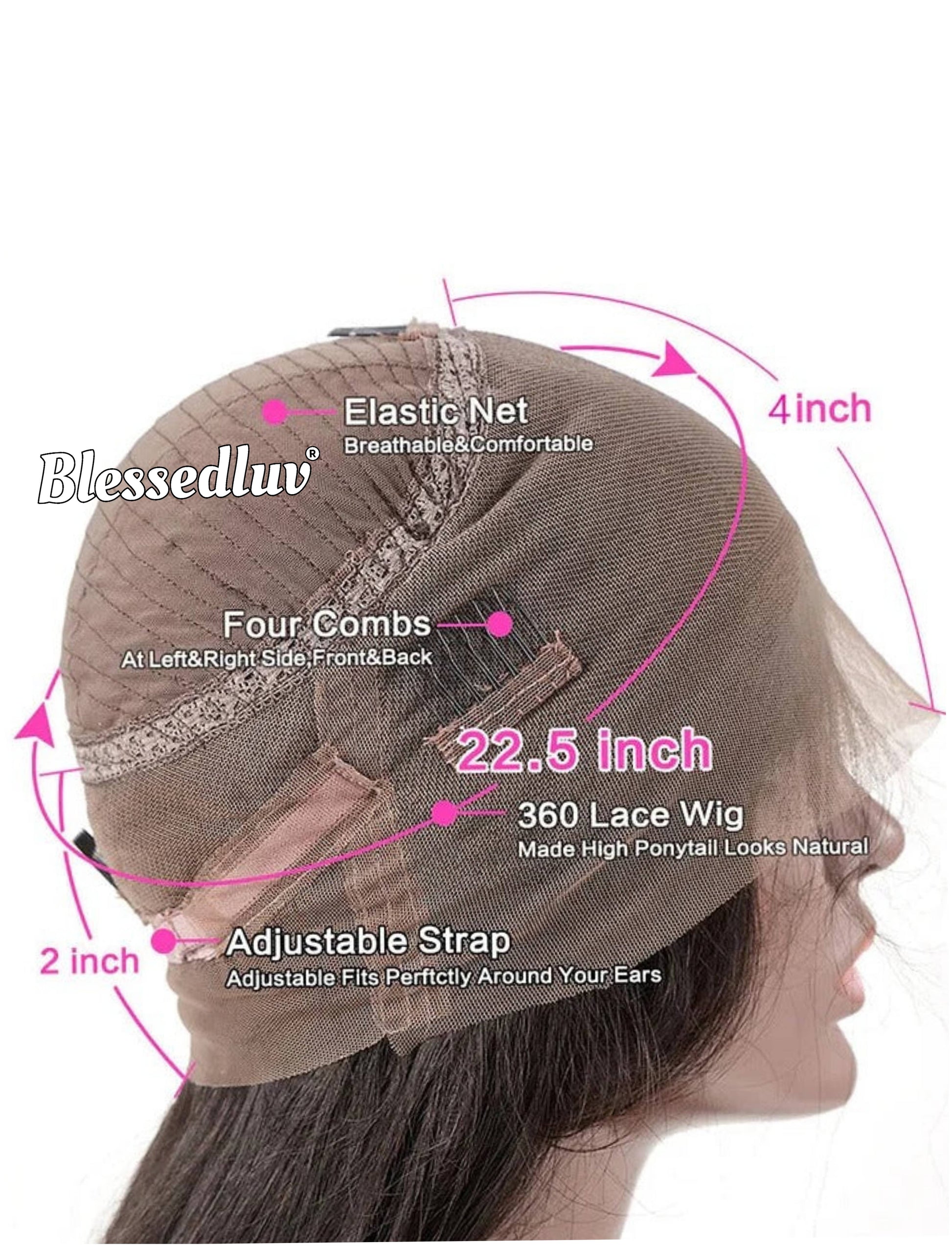 Zara - 360 Drawstring Frontal Kinky Straight Texture Ventilated Lace Wig-Blessedluv.com-Brazilianweave.com