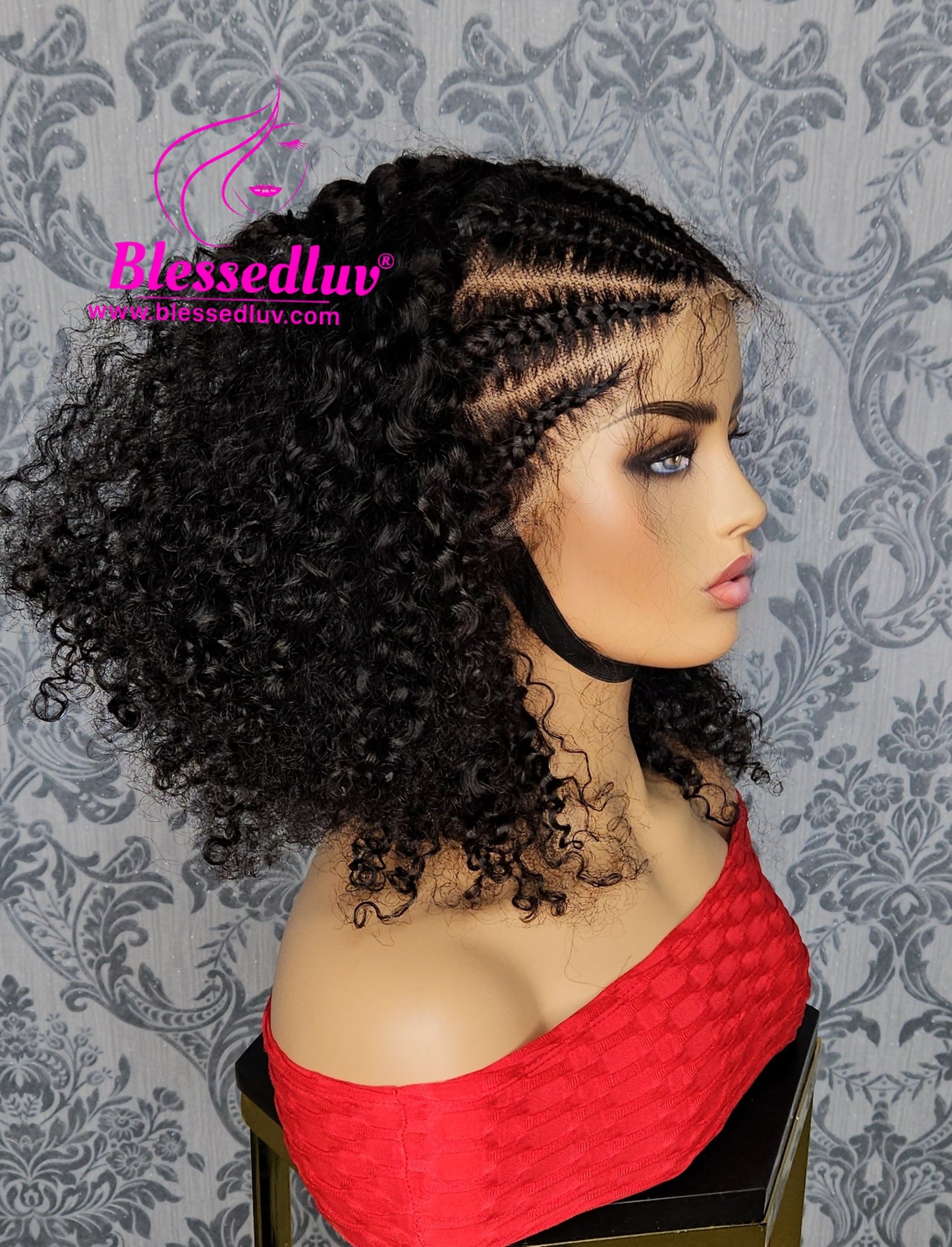 Ada - Braided Glueless Curly Frontal Wig - SALE-Wigs-www.blessedluv.com-Brazilianweave.com