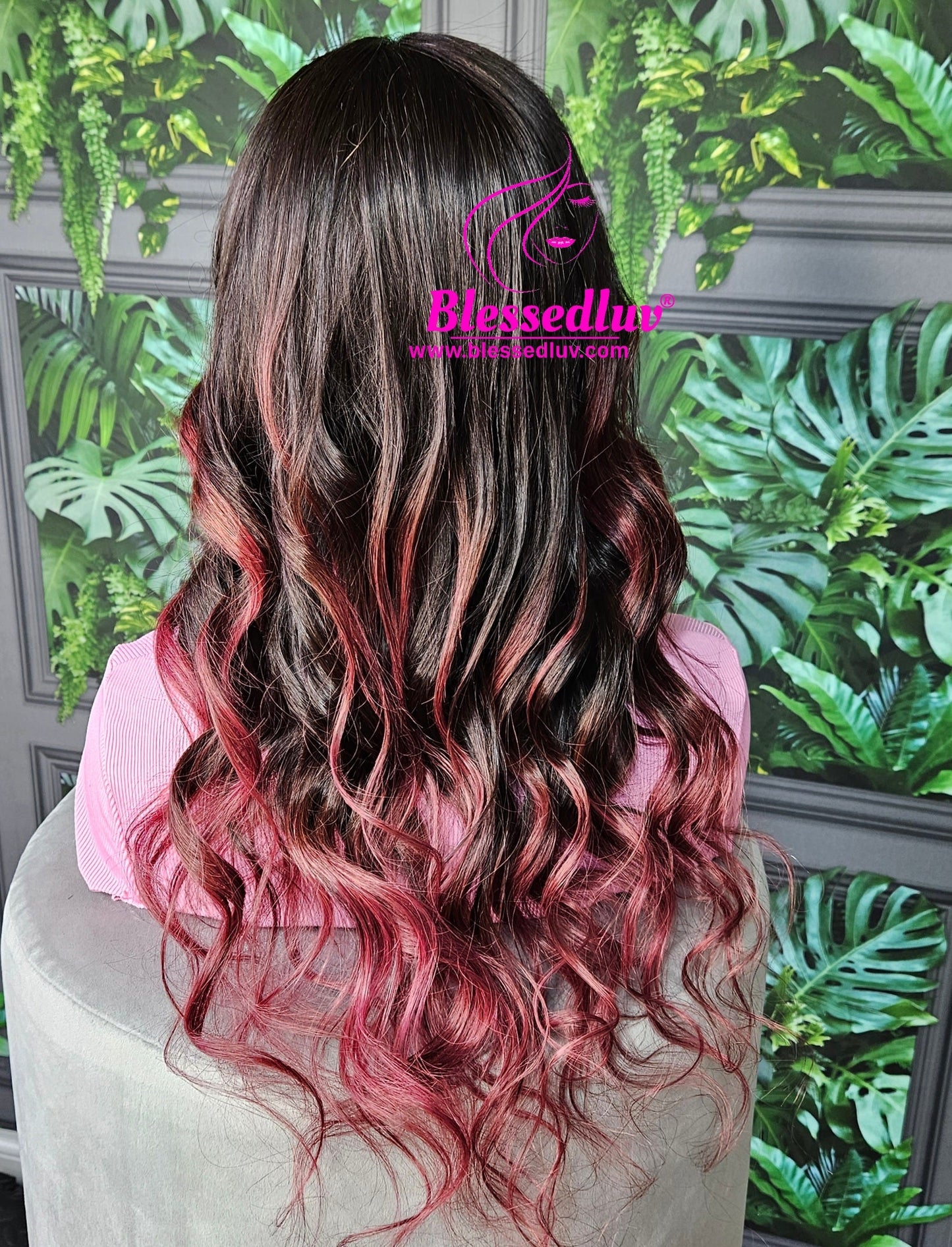 Daisy - Burgundy Ombré Closure Wig-Wigs-www.blessedluv.com-Brazilianweave.com