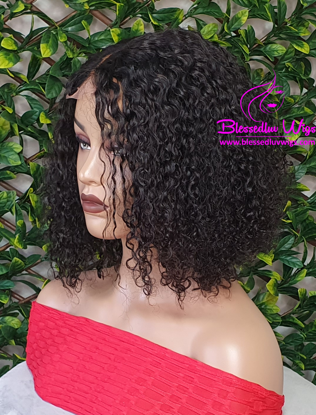 Liliana - Short Tight Curls Brazilian Lace Closure Wig Sale-Wigs-Blessedluv.com-Brazilianweave.com