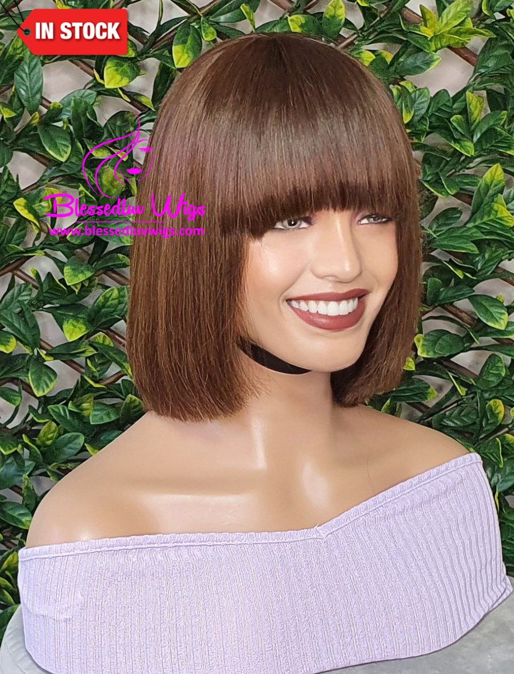 Raelynn - Brazilian Straight Fringe/Bangs Wig #2-Wigs-www.brazilianweave.com-Brazilianweave.com