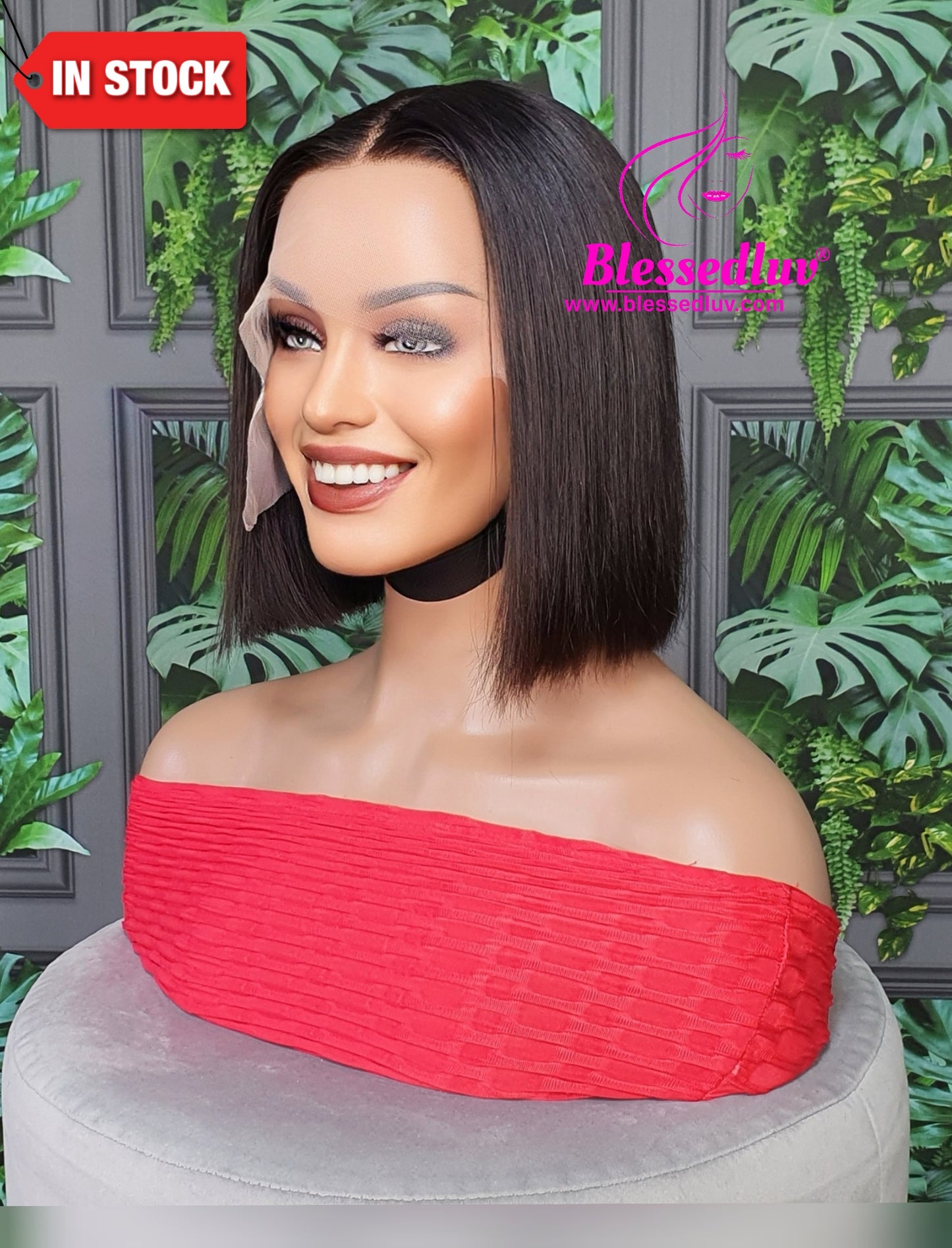 Channi - Blunt Cut Bob Lace Wig - SALE-Wigs-www.blessedluv.com-Brazilianweave.com