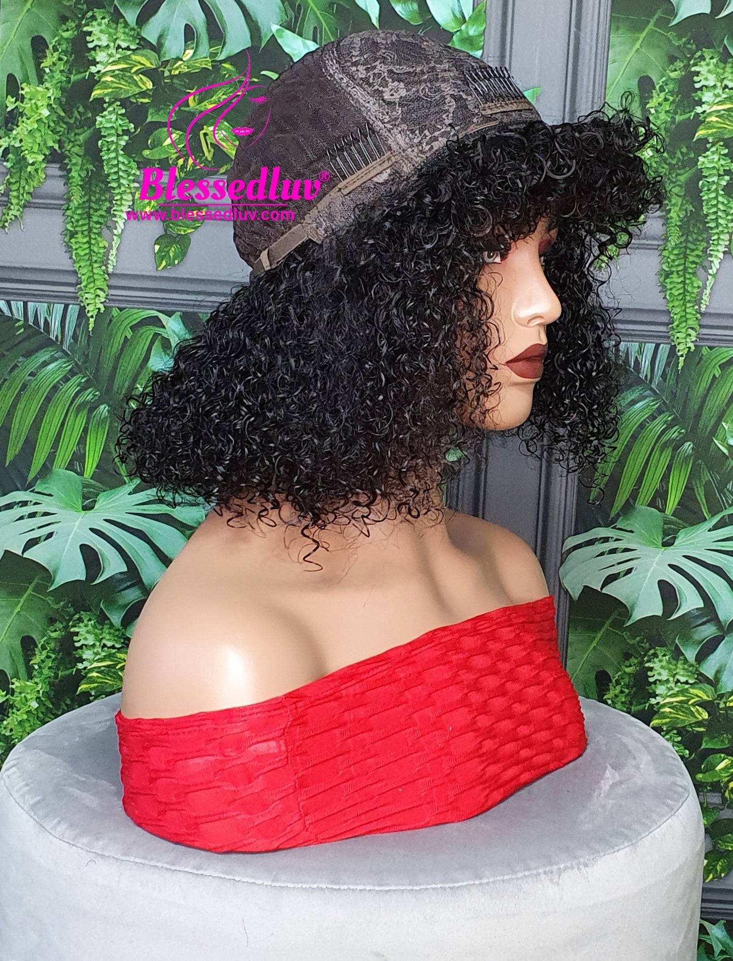 Kemi - Brazilian Curly Fringe Machine Wig SALE-Wig-Blessedluv.com-Brazilianweave.com