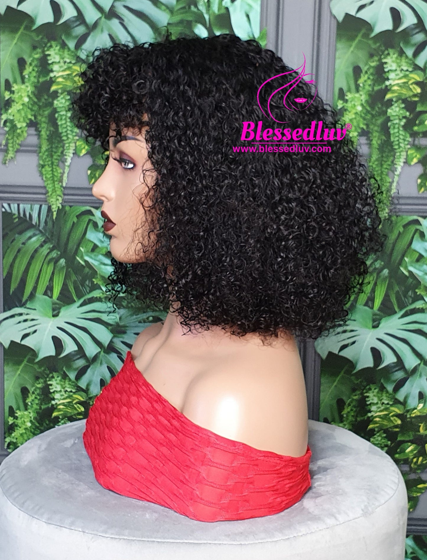 Kemi - Brazilian Curly Fringe Machine Wig SALE-Wig-Blessedluv.com-Brazilianweave.com