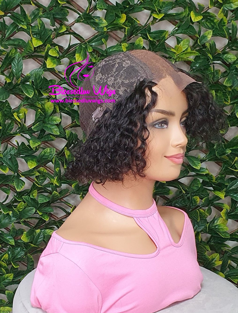 Madeline - Curly Blunt bob Brazilian Lace Closure Wig-Wigs-www.brazilianweave.com-Brazilianweave.com