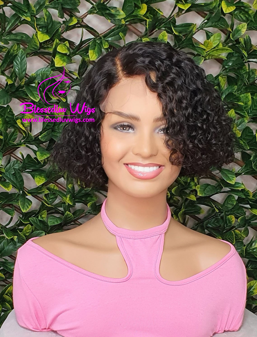 Madeline - Curly Blunt bob Brazilian Lace Closure Wig-Wigs-www.brazilianweave.com-Brazilianweave.com
