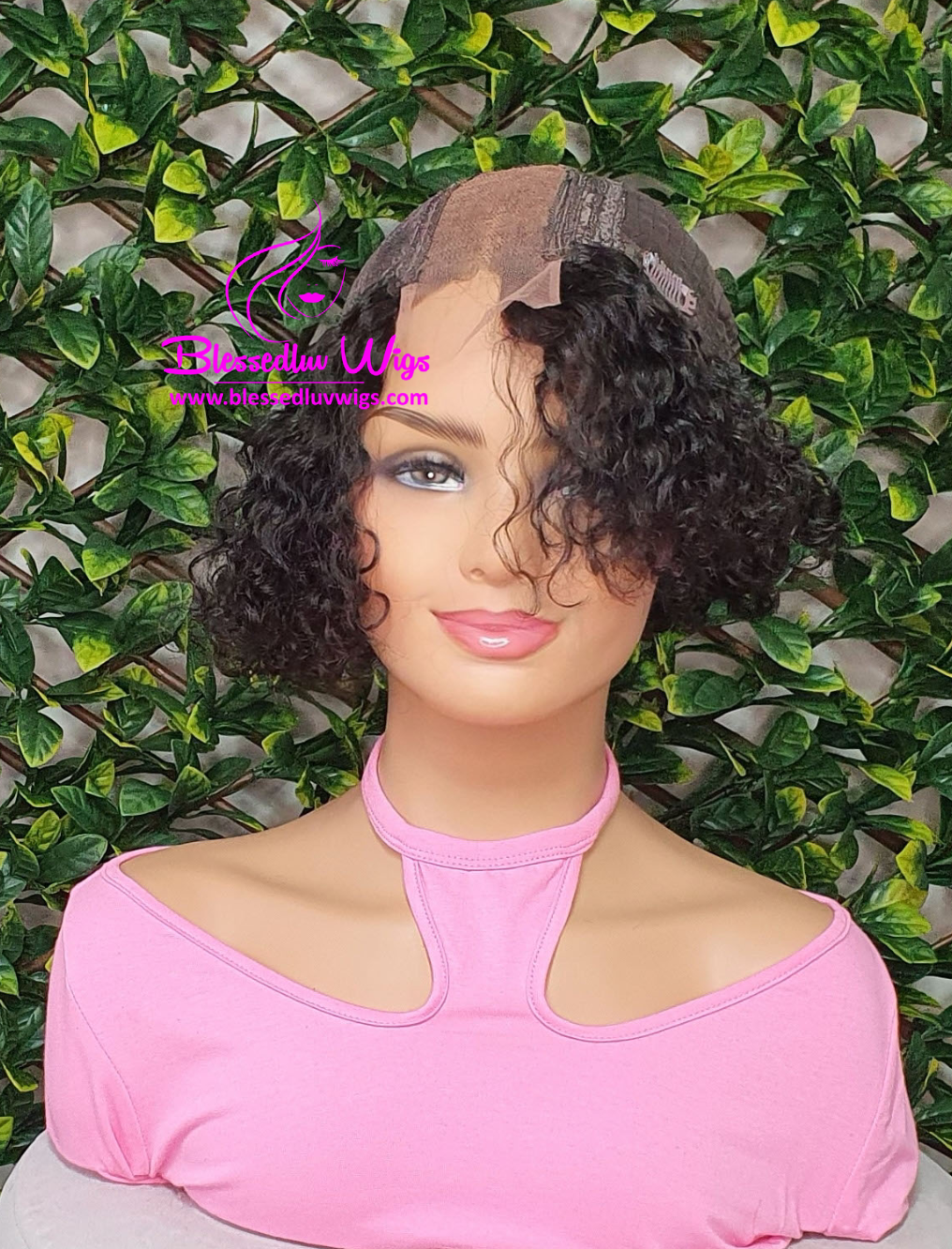 Madeline - Curly Blunt bob Brazilian Lace Closure Wig-Wigs-www.brazilianweave.com-Brazilianweave.com