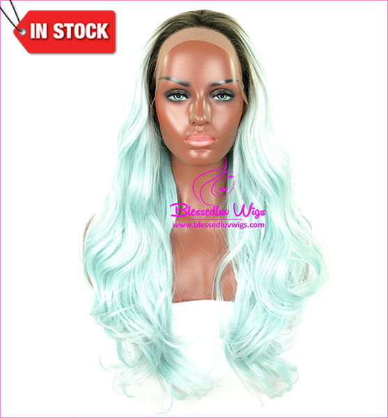 Maliah - Diva Sky Blue Wig Lace Front Wig-Brazilianweave.com-Brazilianweave.com