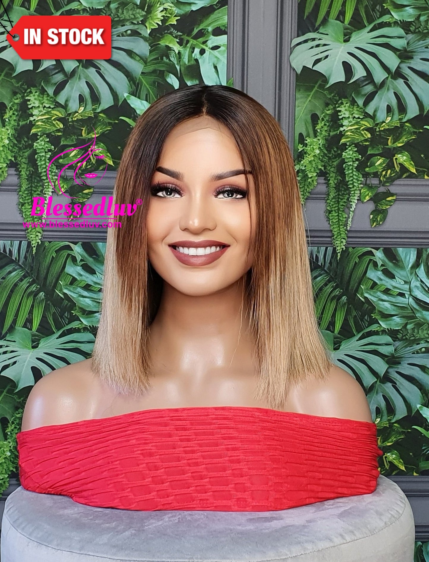 Carliee - Ombre Bob Brazilian Lace Frontal Wig-www.blessedluv.com-Brazilianweave.com