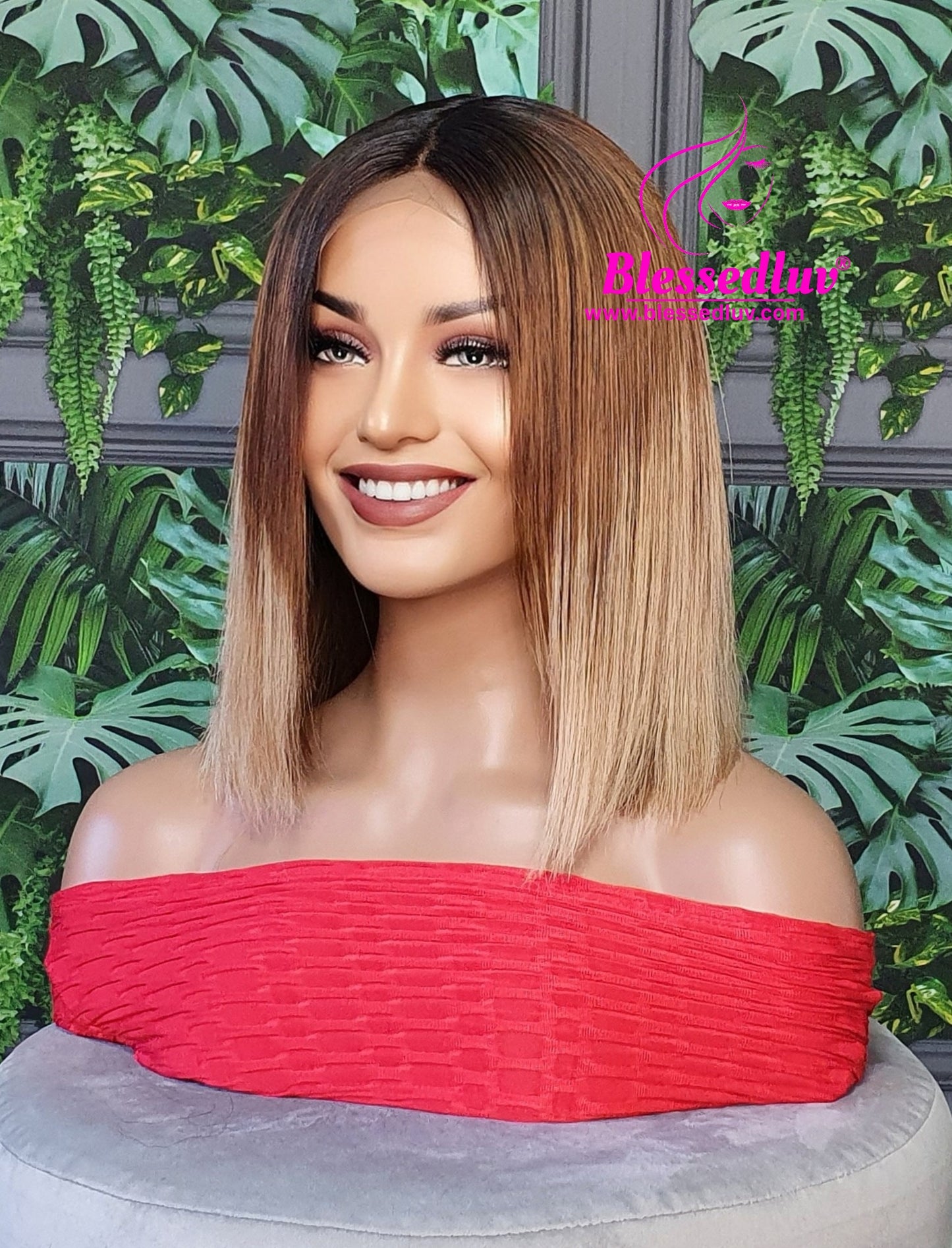 Carliee - Ombre Bob Brazilian Lace Frontal Wig-www.blessedluv.com-Brazilianweave.com