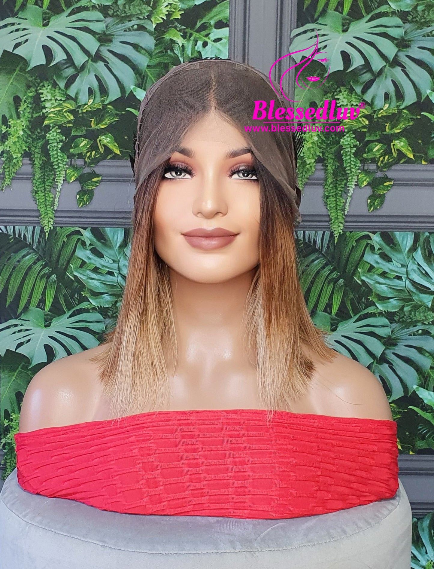 Carliee - Ombre Bob Brazilian Lace Frontal Wig-www.blessedluv.com-Brazilianweave.com