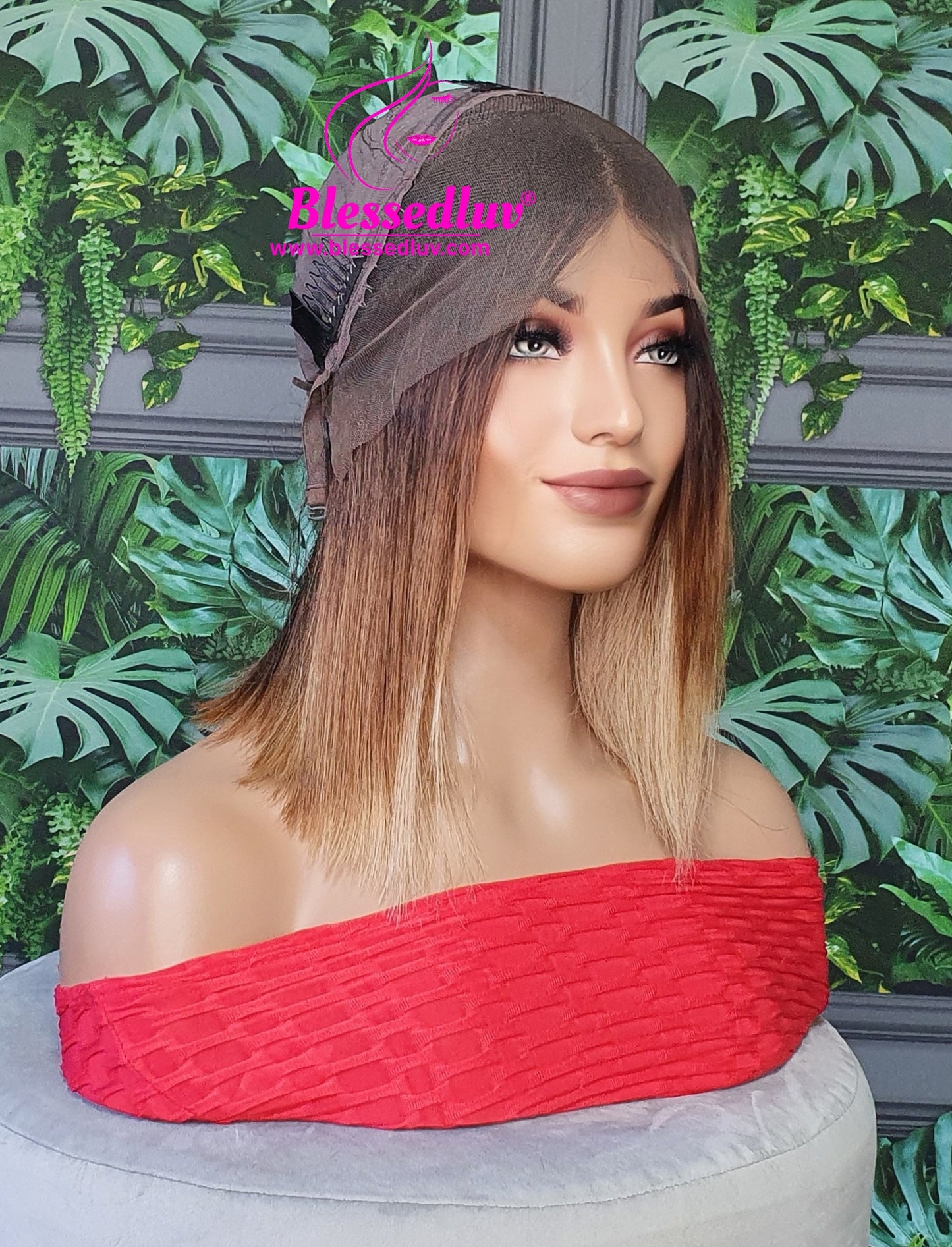 Carliee - Ombre Bob Brazilian Lace Frontal Wig-www.blessedluv.com-Brazilianweave.com