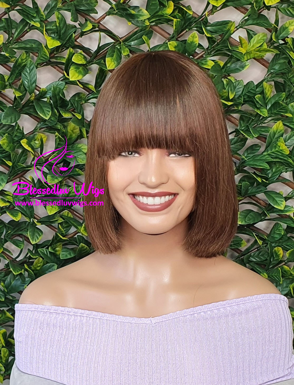 Raelynn - Brazilian Straight Fringe/Bangs Wig #2-Wigs-www.brazilianweave.com-Brazilianweave.com