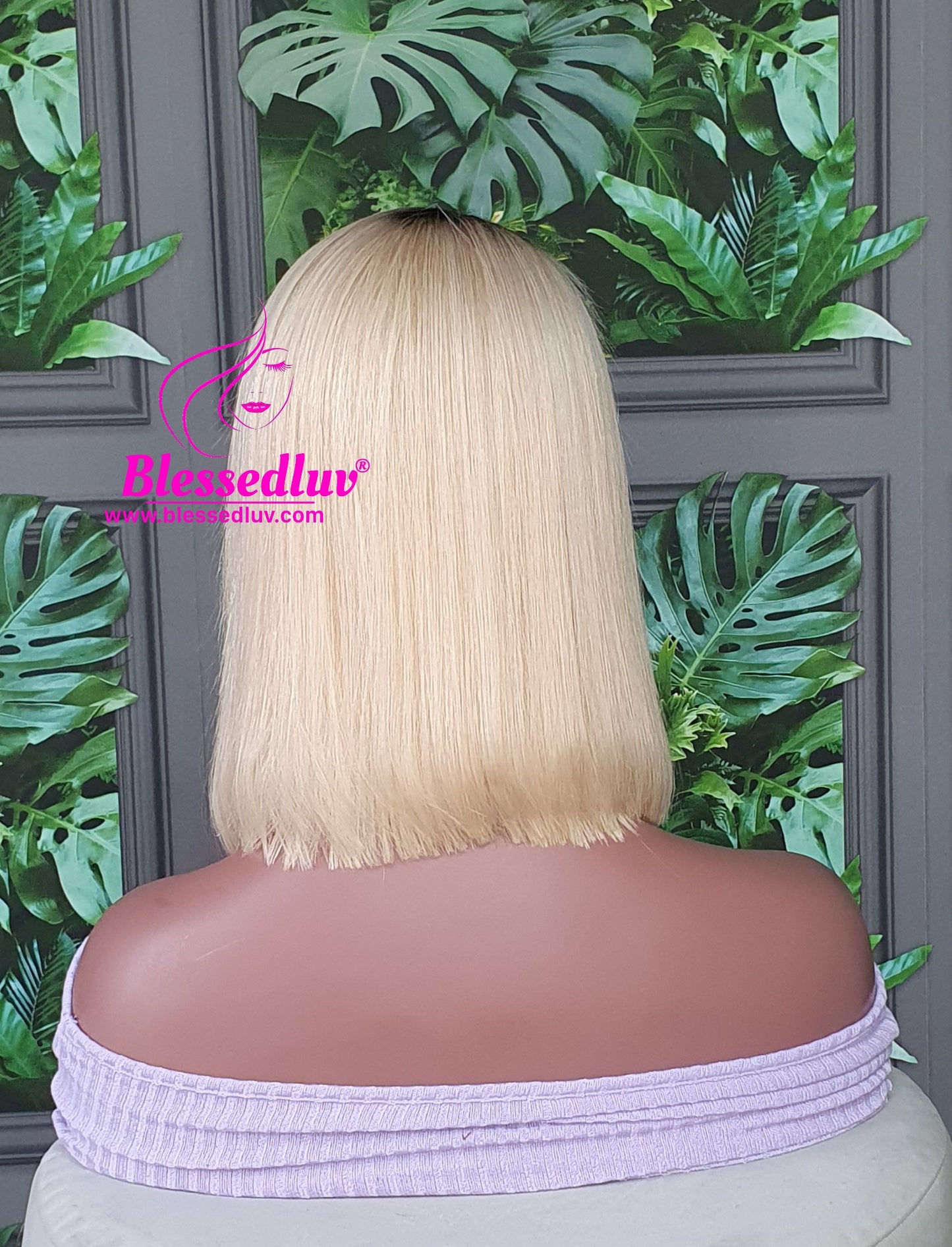 Carlie - Ombre Blonde Closure Bob Wig-www.blessedluv.com-Brazilianweave.com