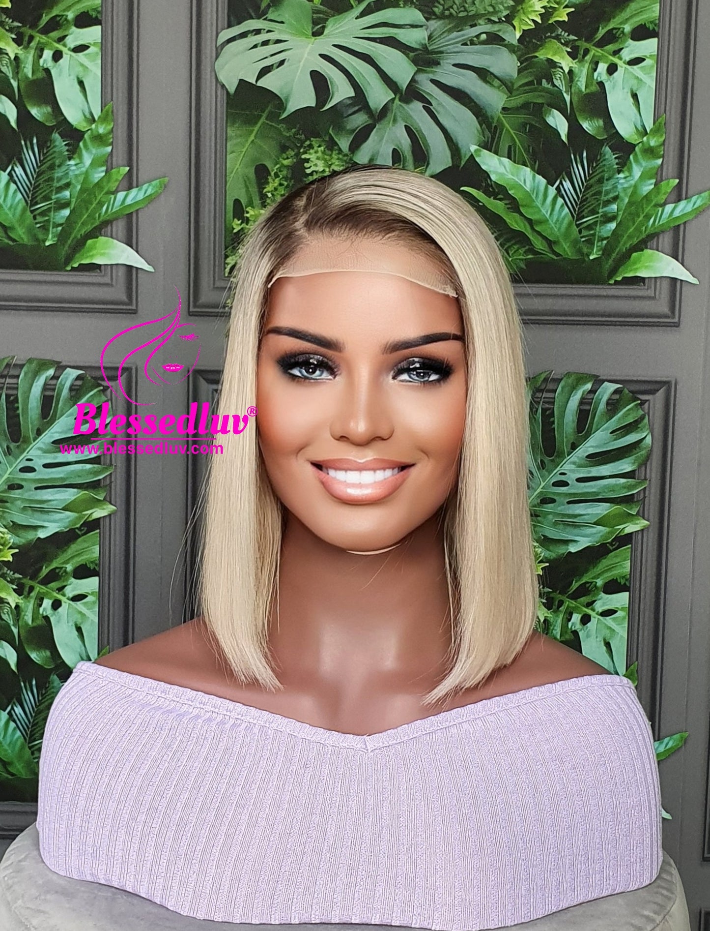 Carlie - Ombre Blonde Closure Bob Wig-www.blessedluv.com-Brazilianweave.com