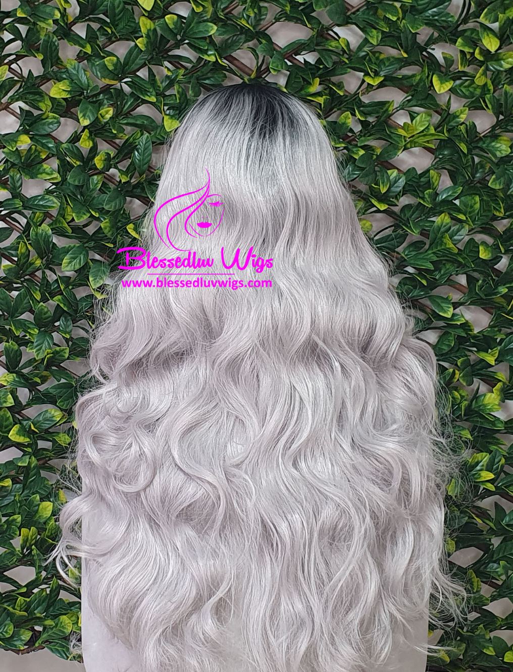 Alina- Synthetic Ombré Silver Grey 13x4 Lace Frontal Wig-Brazilianweave.com-Brazilianweave.com