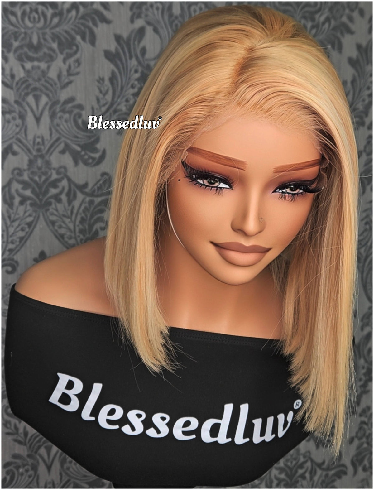 B -  Glueless Blonde Frontal Bob Wig