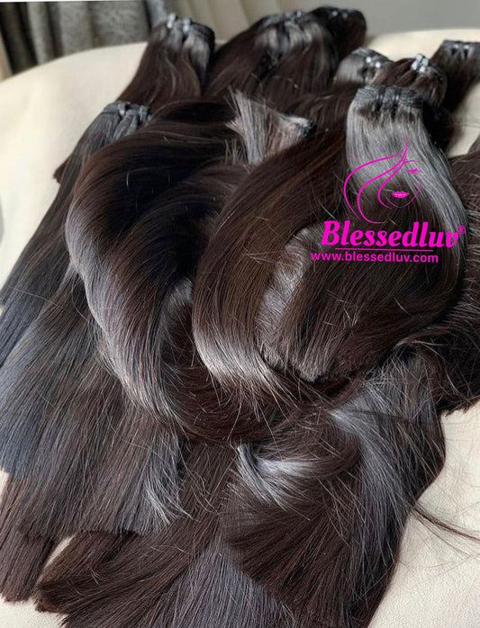8 Inch - 50g Donor Hair - Luxury Bone Straight Super Double Drawn - Last 5 Years+-Hair Extensions-www.blessedluv.com-Brazilianweave.com