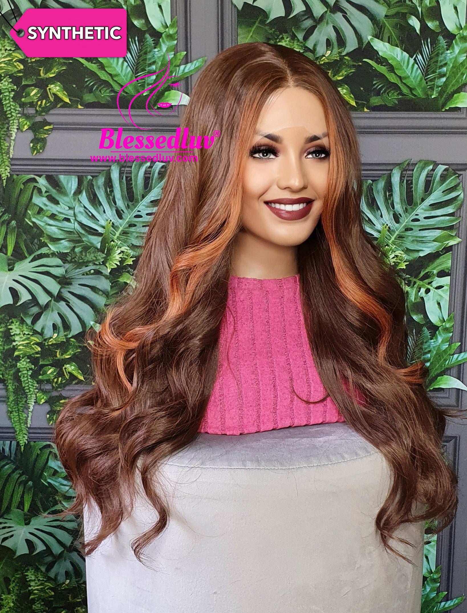 Holly - Highlights Synthetic Lace Front Wig-Wigs-www.blessedluv.com-Brazilianweave.com