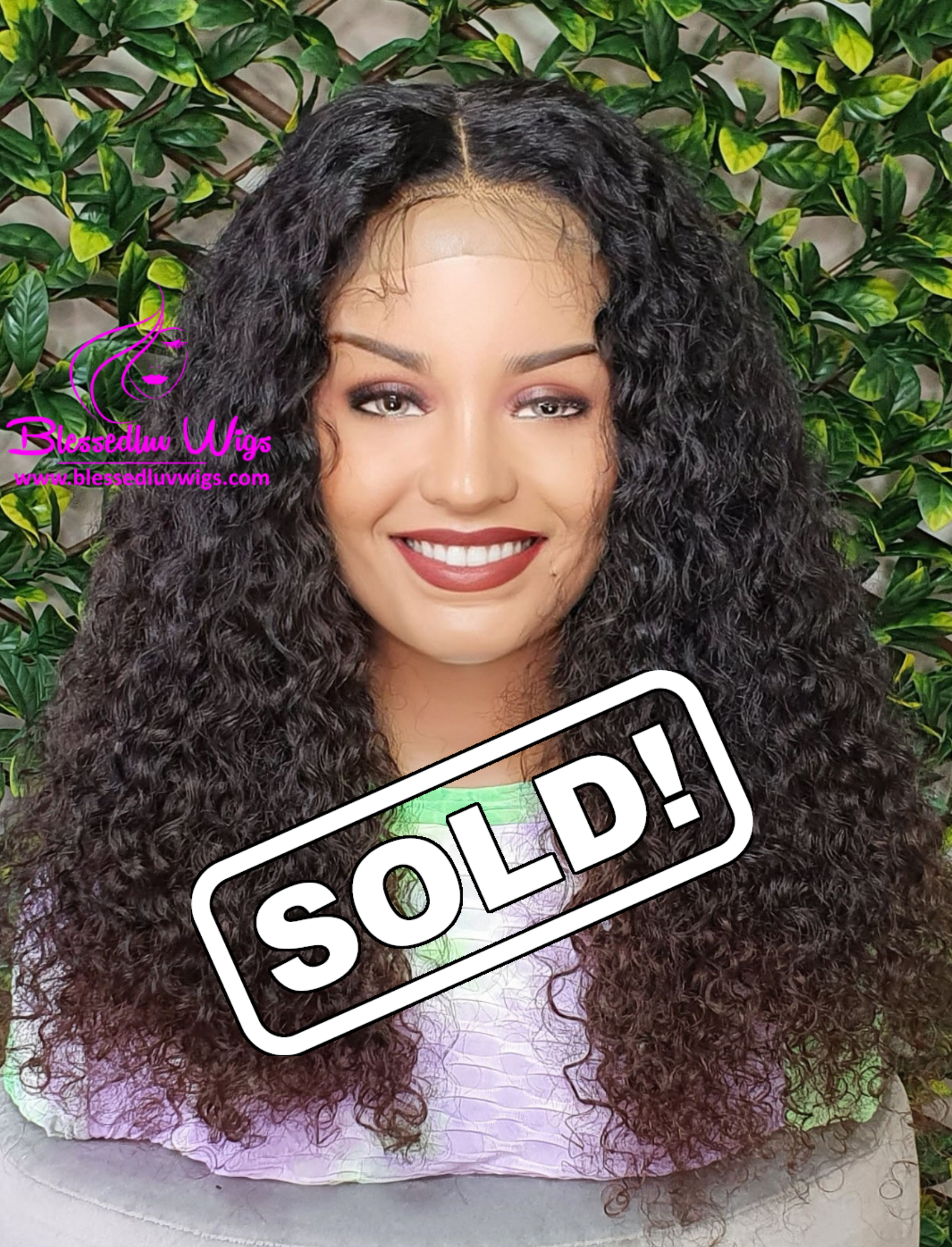 Natalia - Raw Blessedluv Curly Lace Closure Wig- Wig Lace has been Tinted-www.brazilianweave.com-Brazilianweave.com