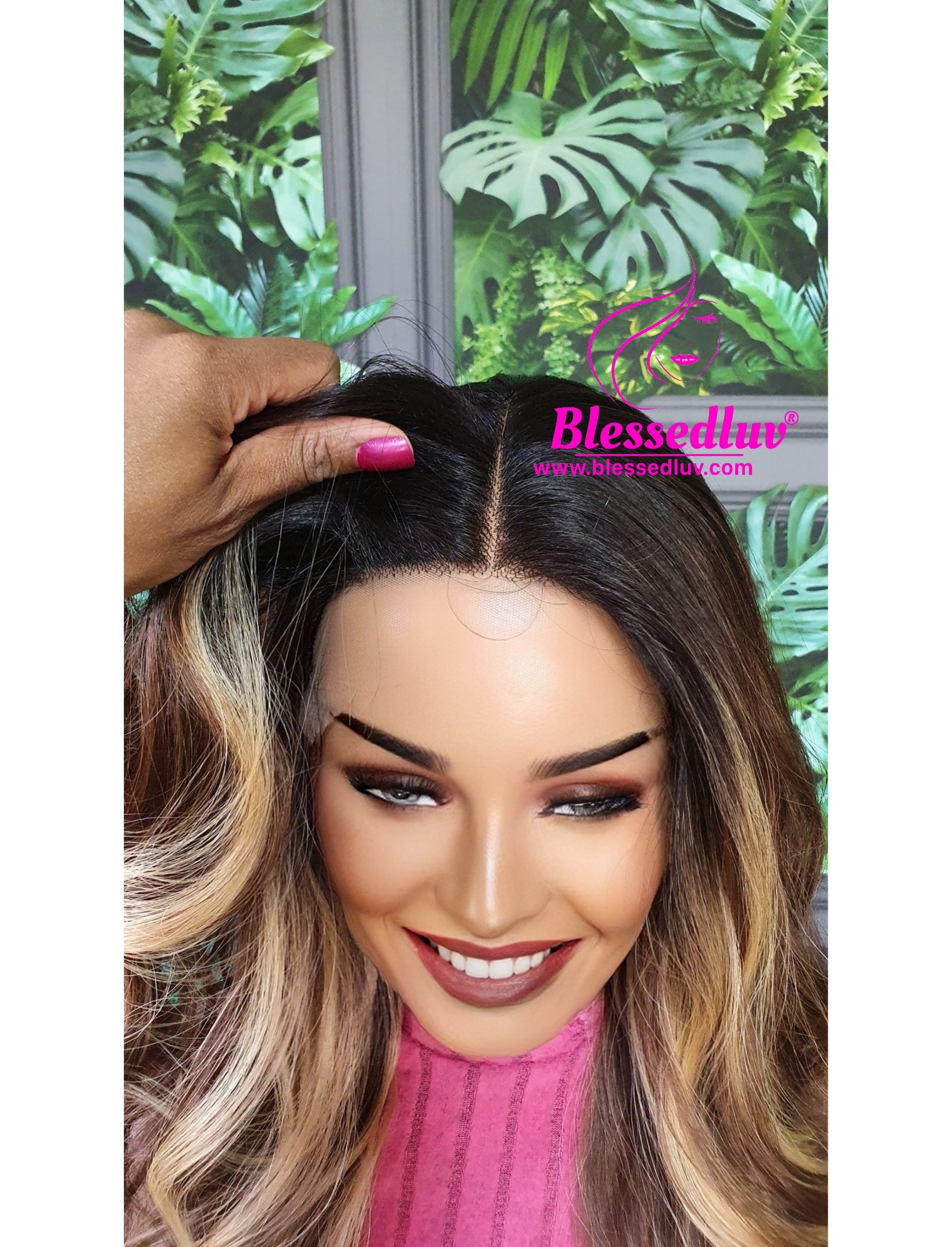 Zara - Synthetic Ombré Balayage Lace Front Wig-Wigs-www.blessedluv.com-Brazilianweave.com