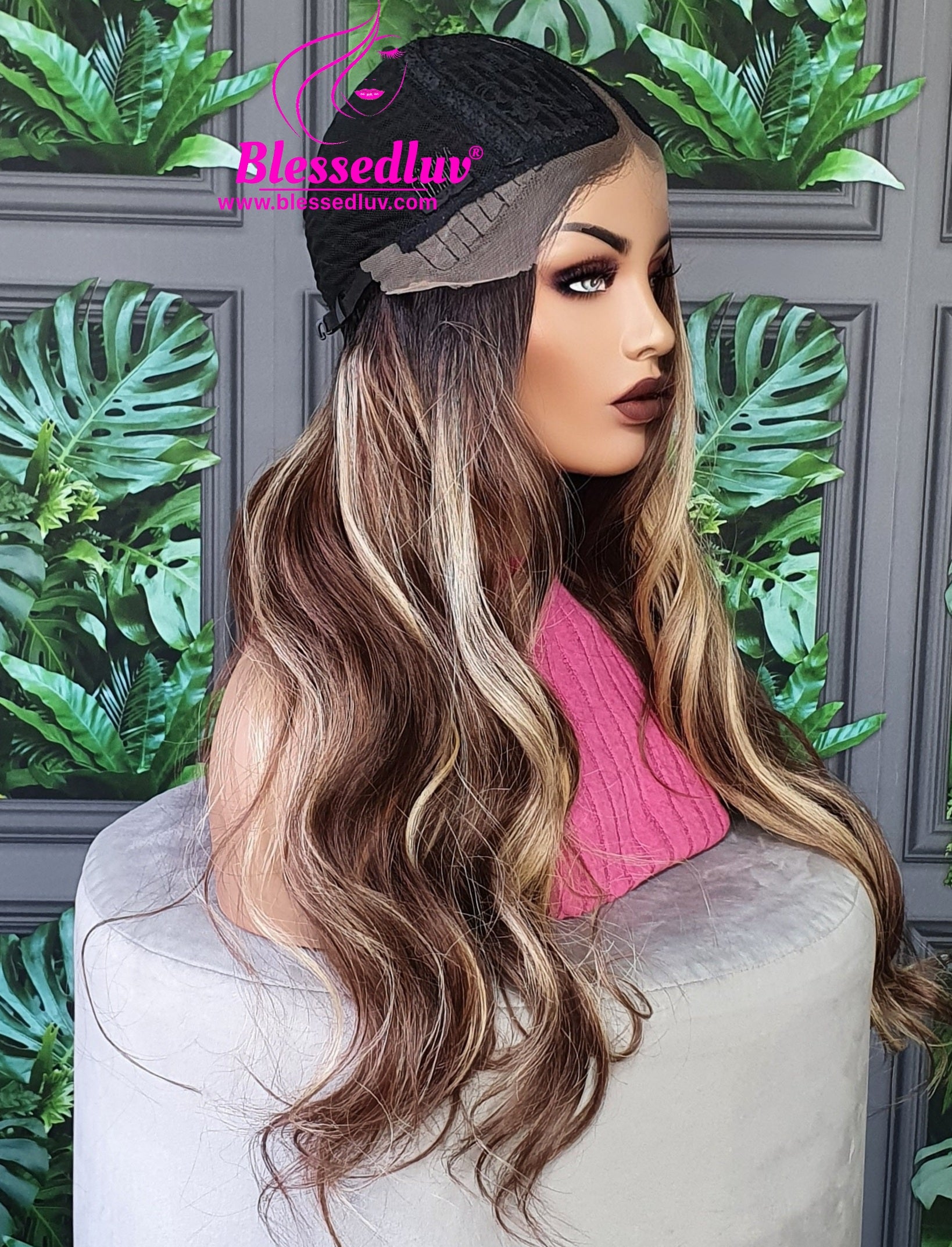 Zara - Synthetic Ombré Balayage Lace Front Wig-Wigs-www.blessedluv.com-Brazilianweave.com