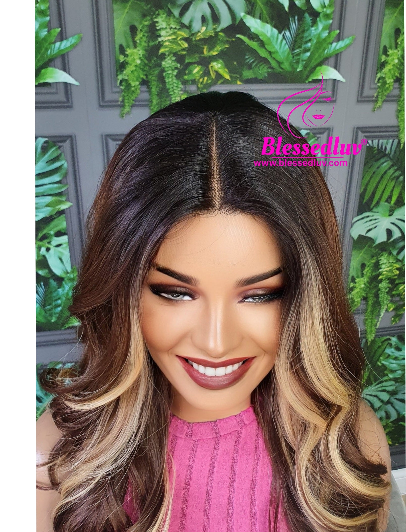 Zara - Synthetic Ombré Balayage Lace Front Wig-Wigs-www.blessedluv.com-Brazilianweave.com