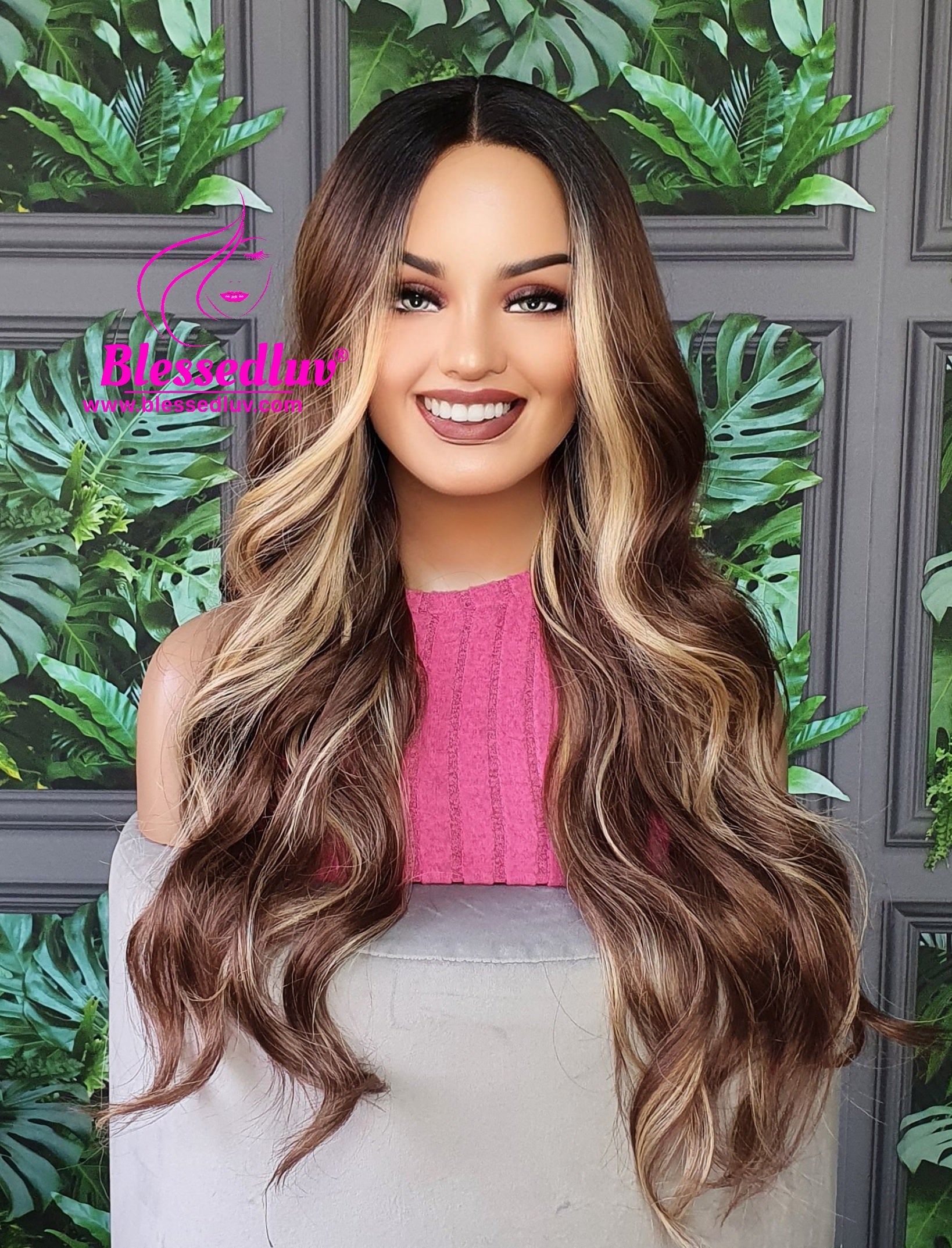 Zara - Synthetic Ombré Balayage Lace Front Wig-Wigs-www.blessedluv.com-Brazilianweave.com