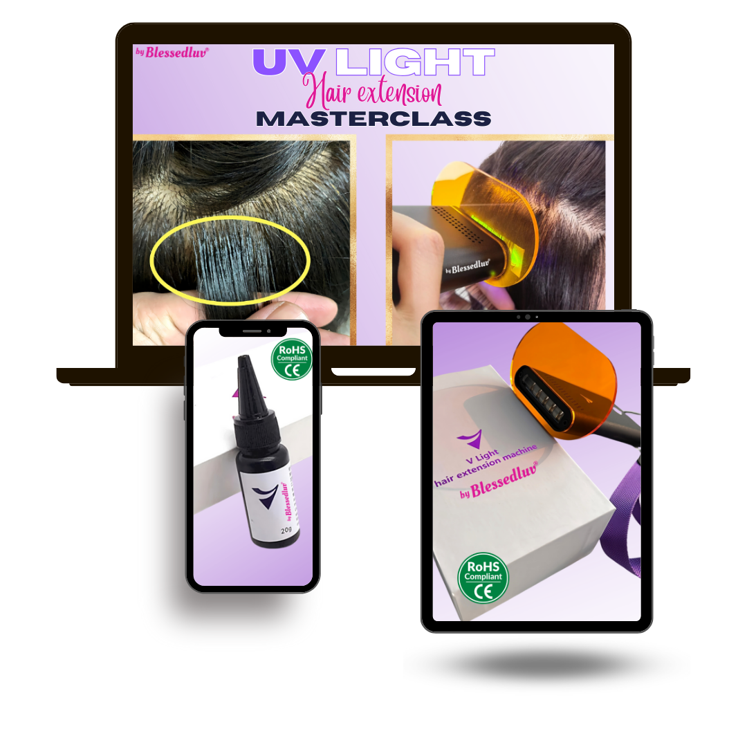 UV Light Hair Extension Masterclass - SEE DESCRIPTION-Online Course-Blessedluv.com-Brazilianweave.com