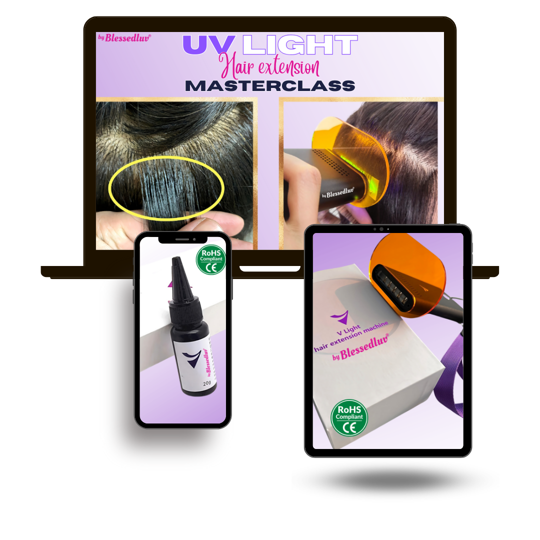 UV Light Hair Extension Masterclass Training Online Course-Online Course-Blessedluv.com-Brazilianweave.com