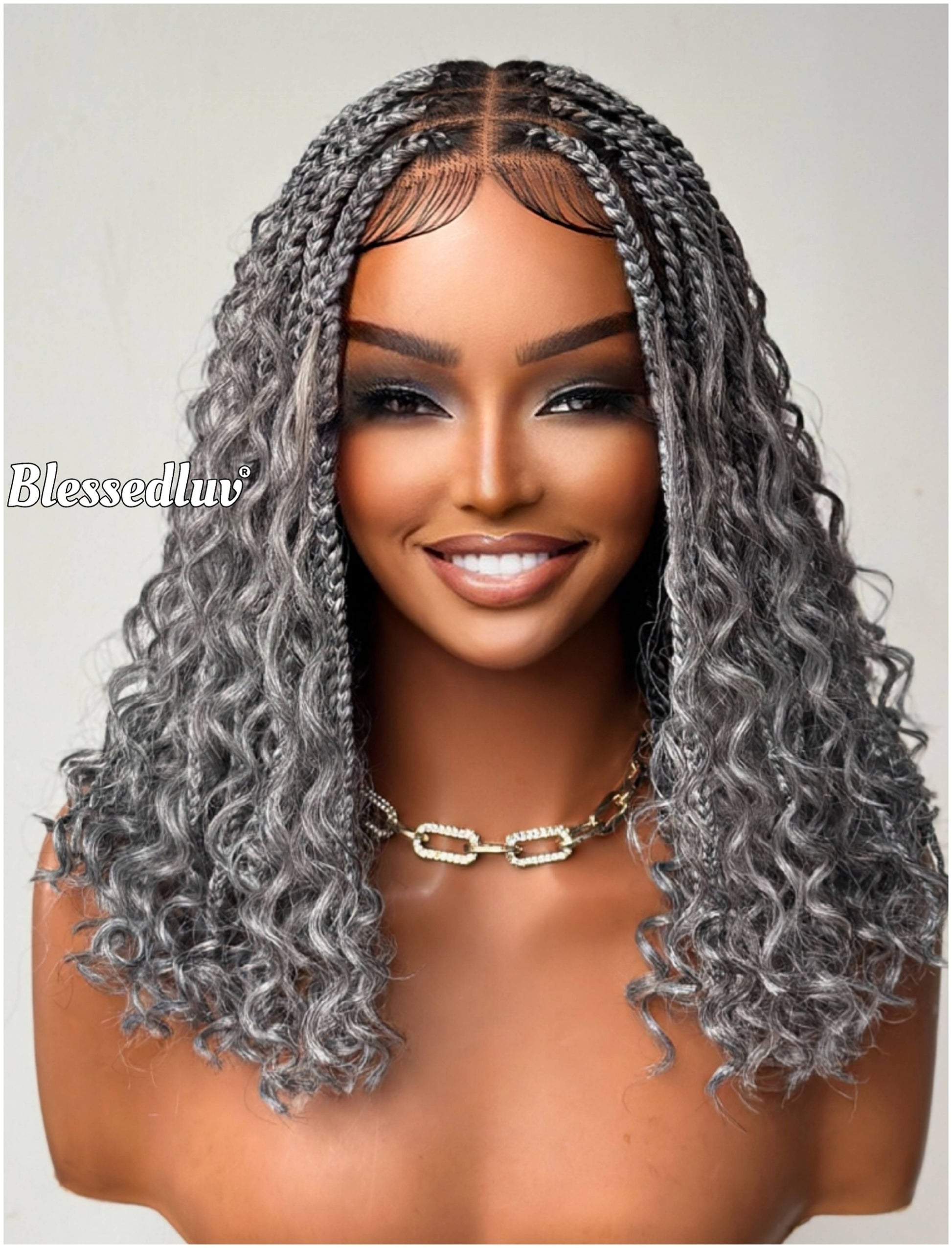 - Salt & Pepper Boho Knotless Braids Full Lace-Wig-Blessedluv.com-Brazilianweave.com