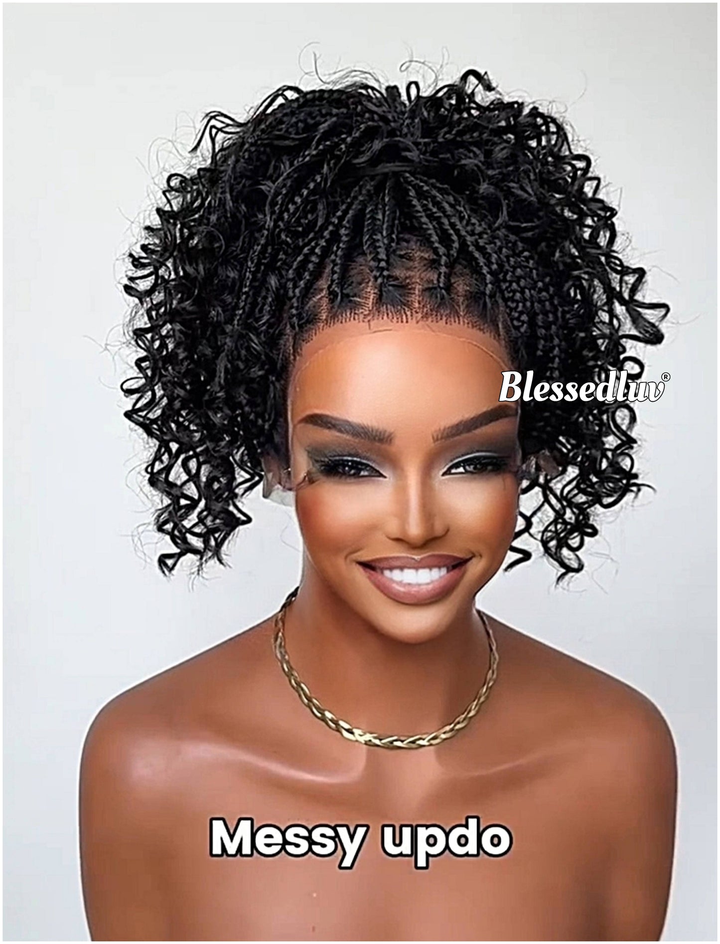 Bola - Shoulder Length Boho Knotless Braids Full Lace HD Wig – Adjustable Drawstring-Wig-Blessedluv.com-Brazilianweave.com