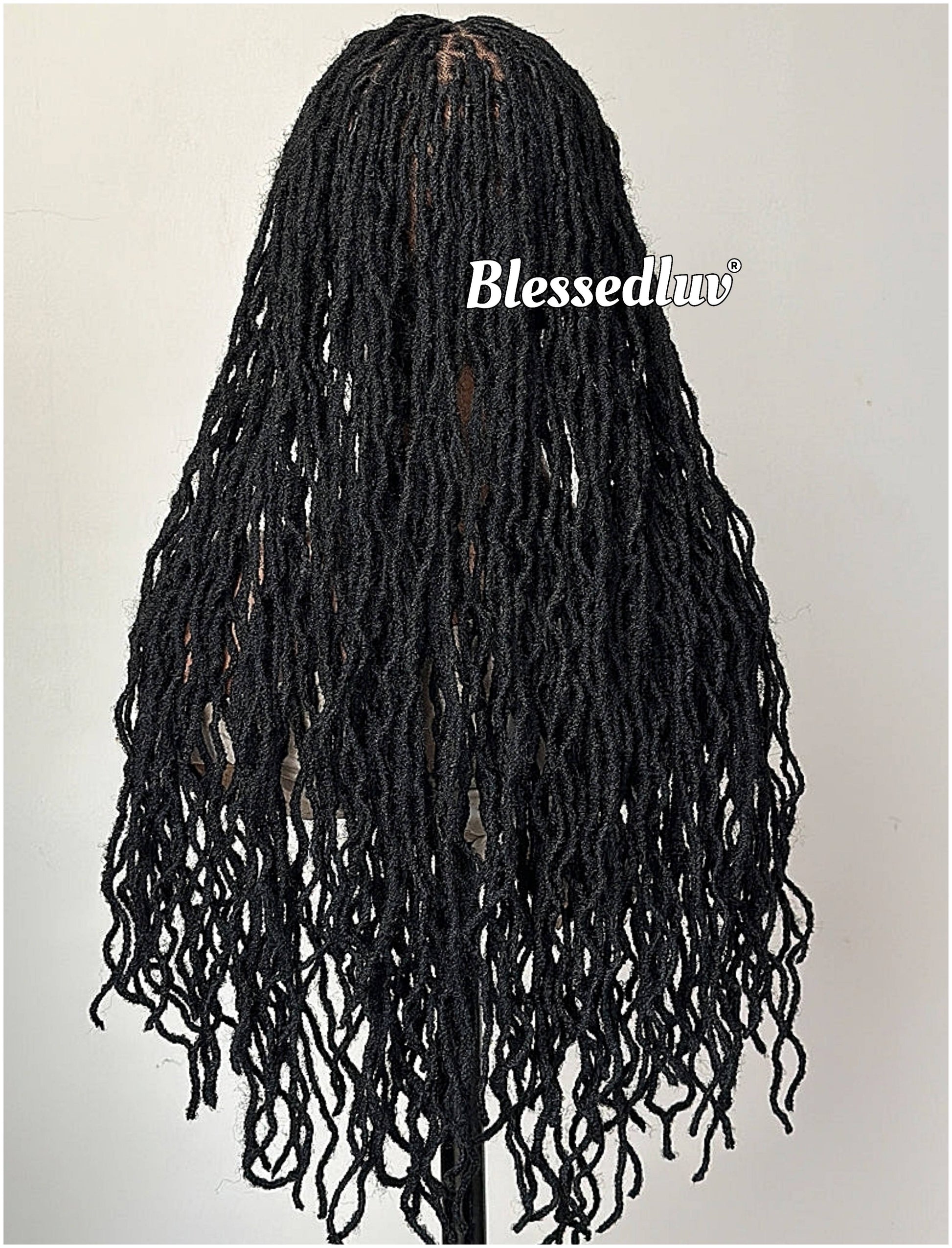 Nadia - Twisted Knotless Bohemian Locs Braids Full Lace HD Wig – Adjustable Drawstring-Wig-Blessedluv.com-Brazilianweave.com