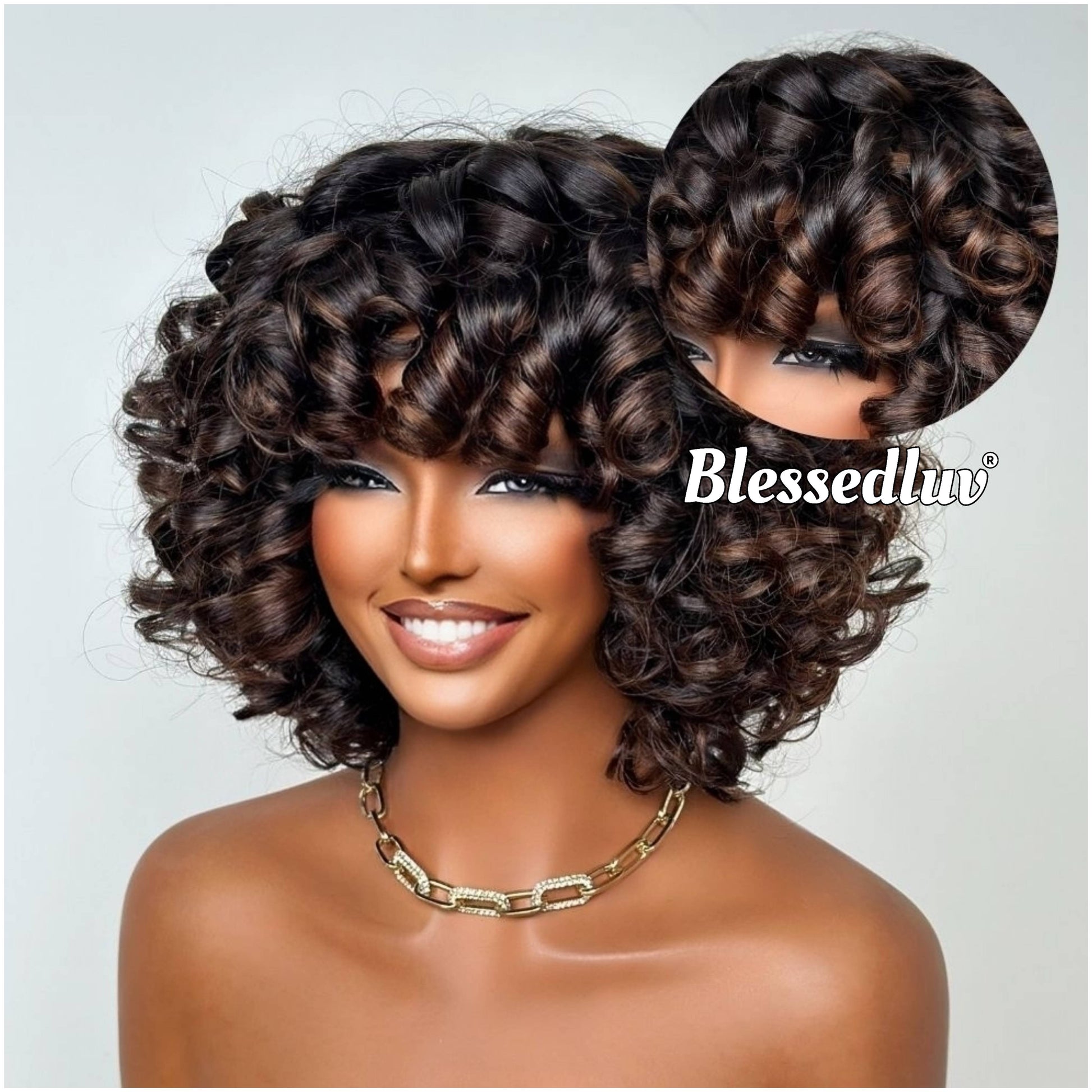 Nora - Glueless curly Bangs Wear & Go Wig-Wig-Blessedluv.com-Brazilianweave.com