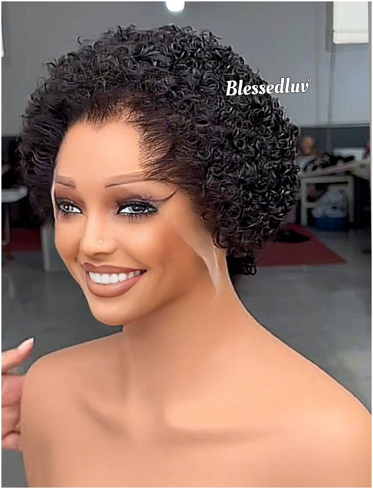 Linda - 3C Curly Pixie Wig | Choose Lagos Hairline or Standard Hairline