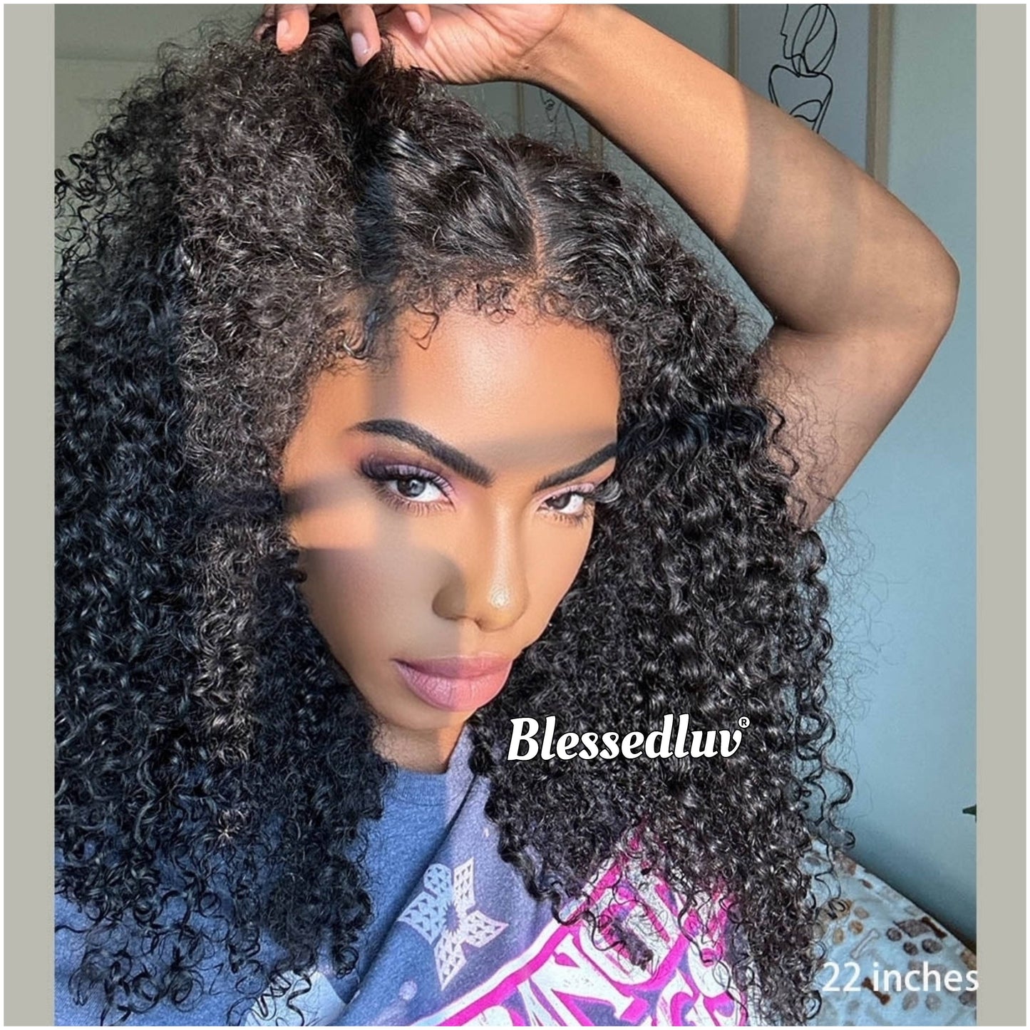 Victoria - Curly 360 Drawstring Frontal Kinky Straight Texture Ventilated Lace Wig-Blessedluv.com-Brazilianweave.com