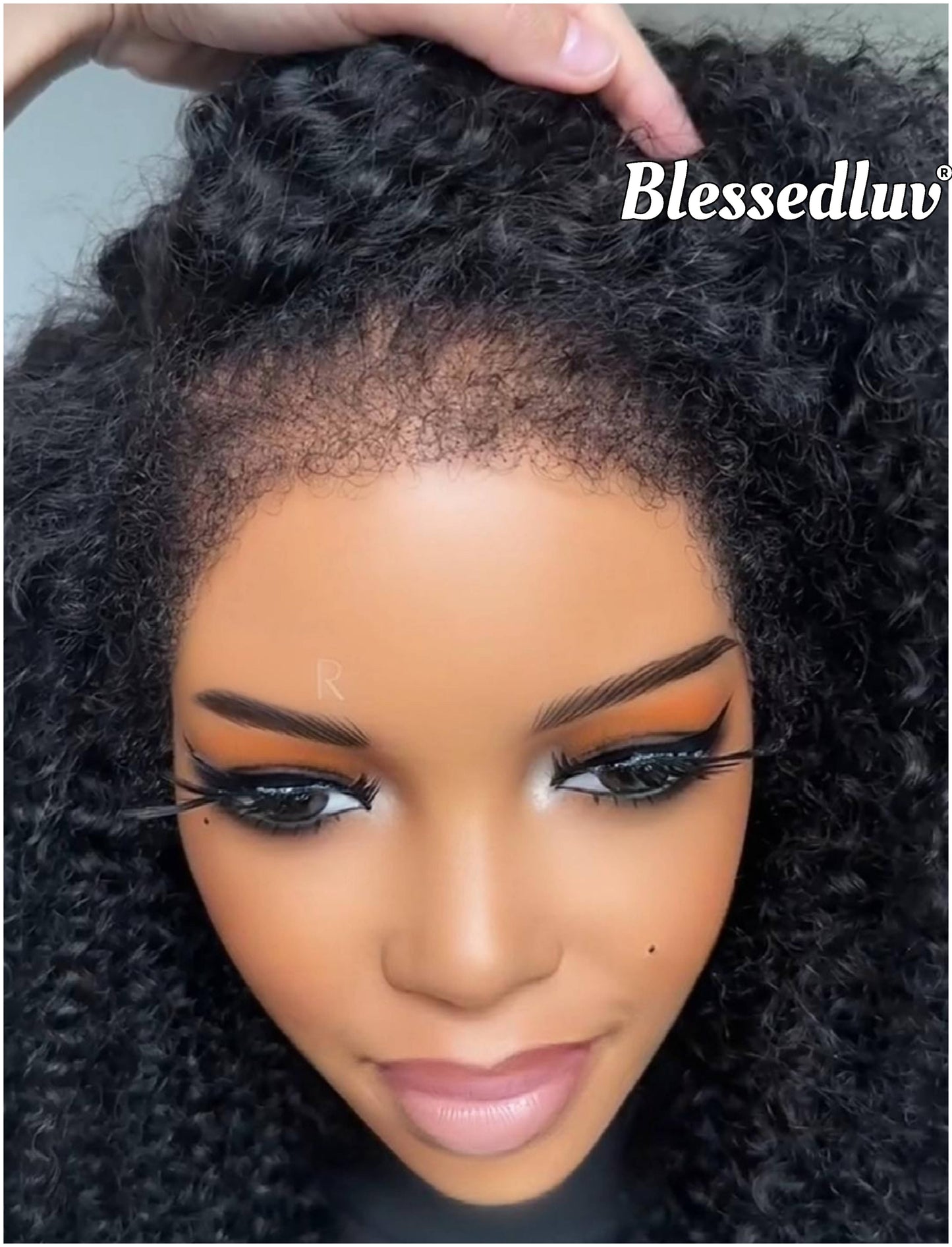 Amara - 4c Texture Ventilated Afro Kinky Curly Frontal Wig-Blessedluv.com-Brazilianweave.com