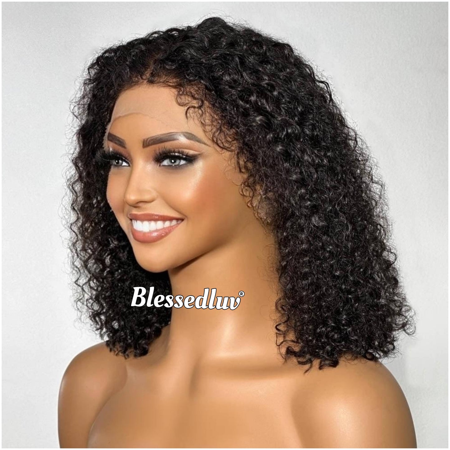Victoria - Curly 360 Drawstring Frontal Kinky Straight Texture Ventilated Lace Wig-Blessedluv.com-Brazilianweave.com