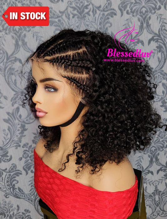 Ada - Braided Glueless Curly Frontal Wig - SALE-Wigs-www.blessedluv.com-Brazilianweave.com