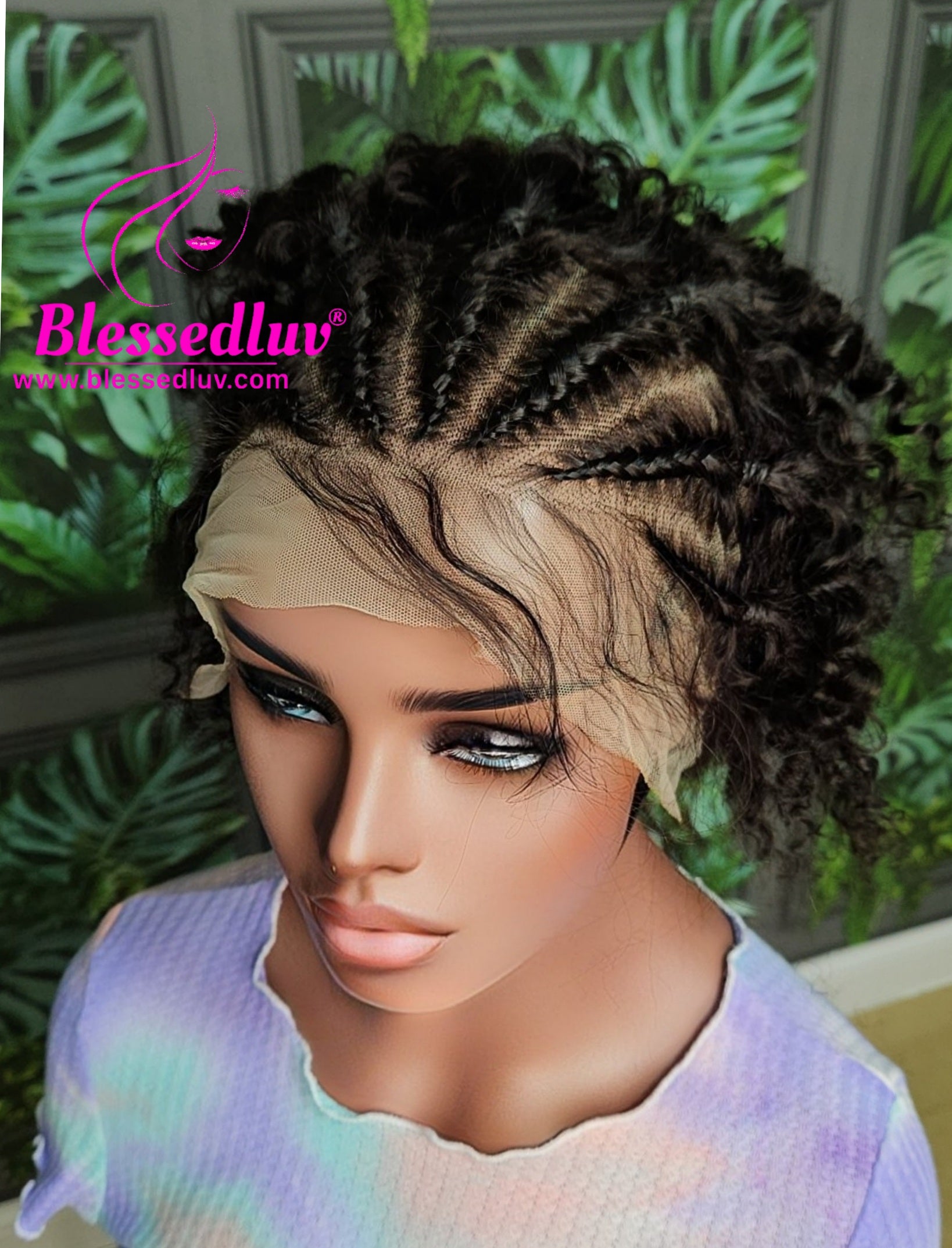 Imami - Braided Glueless Curly Frontal Wig - Affordable Collection - Stock-Wigs-www.blessedluv.com-Brazilianweave.com
