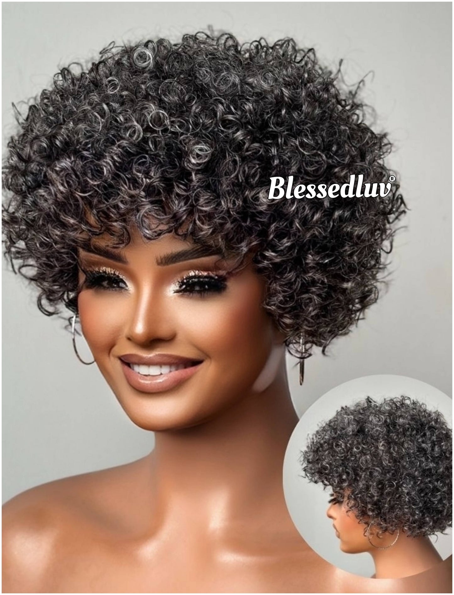 Agnes - Pixie Salt & Pepper Grey Glueless Wig-Blessedluv.com-Brazilianweave.com