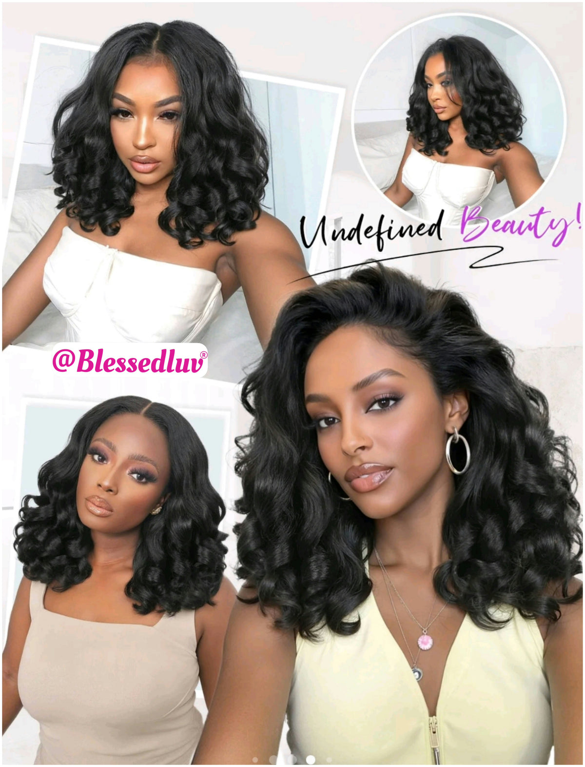 Mari – Textured V-Part Wig Premium Human Hair Blend Wig-Wig-Blessedluv.com-Brazilianweave.com