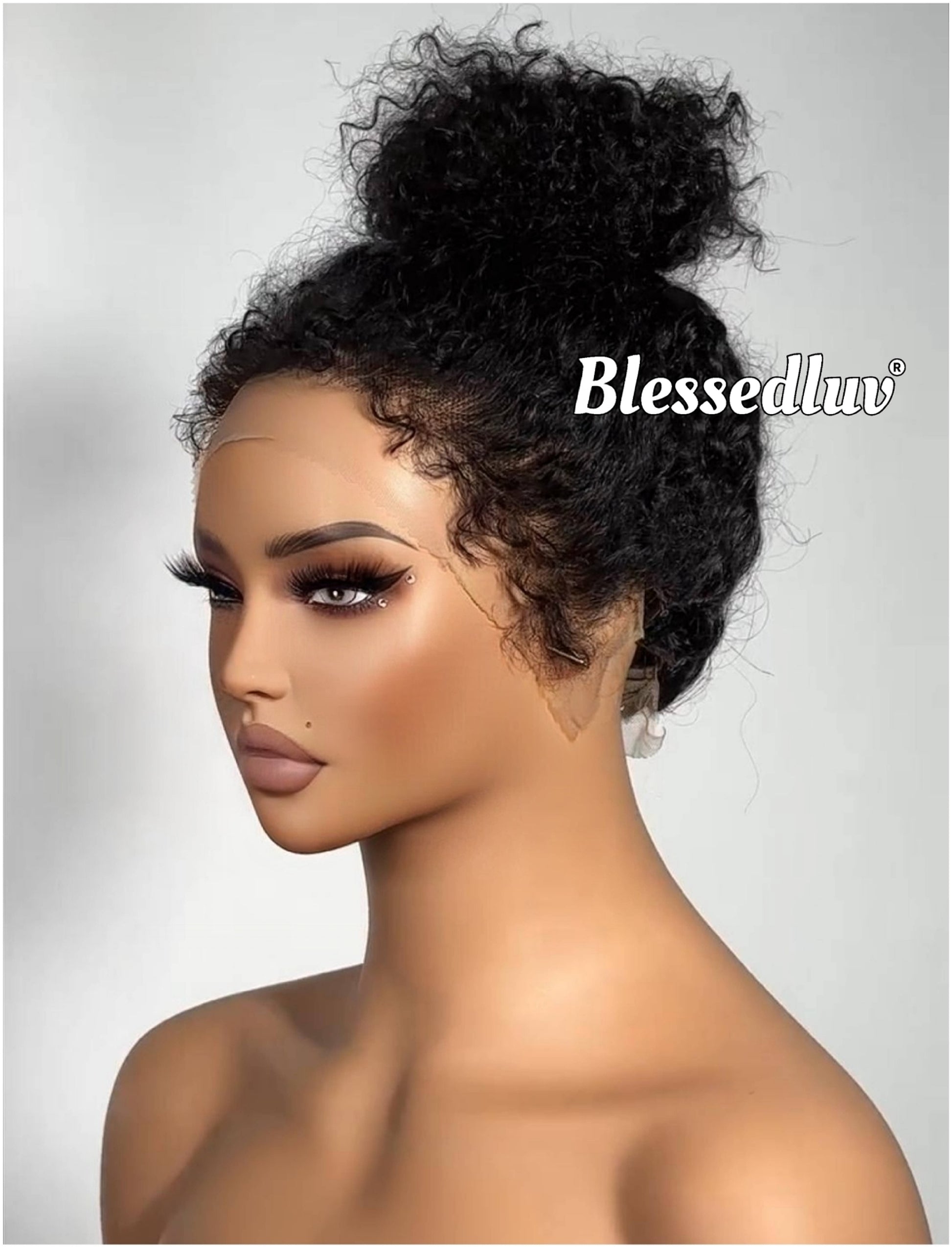 Victoria - Curly 360 Drawstring Frontal Kinky Straight Texture Ventilated Lace Wig-Blessedluv.com-Brazilianweave.com