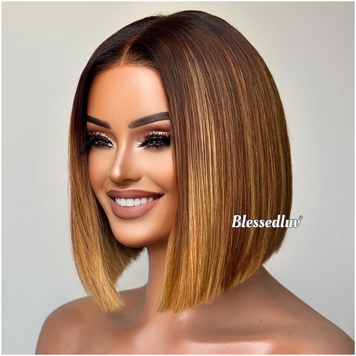 Samara –  Balayage Ombré Blonde Glueless Layered HD Closure Lace Wig, Ready to Wear