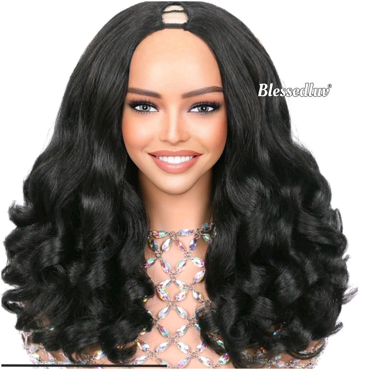 Mari – Textured V-Part Wig Premium Human Hair Blend Wig-Wig-Blessedluv.com-Brazilianweave.com