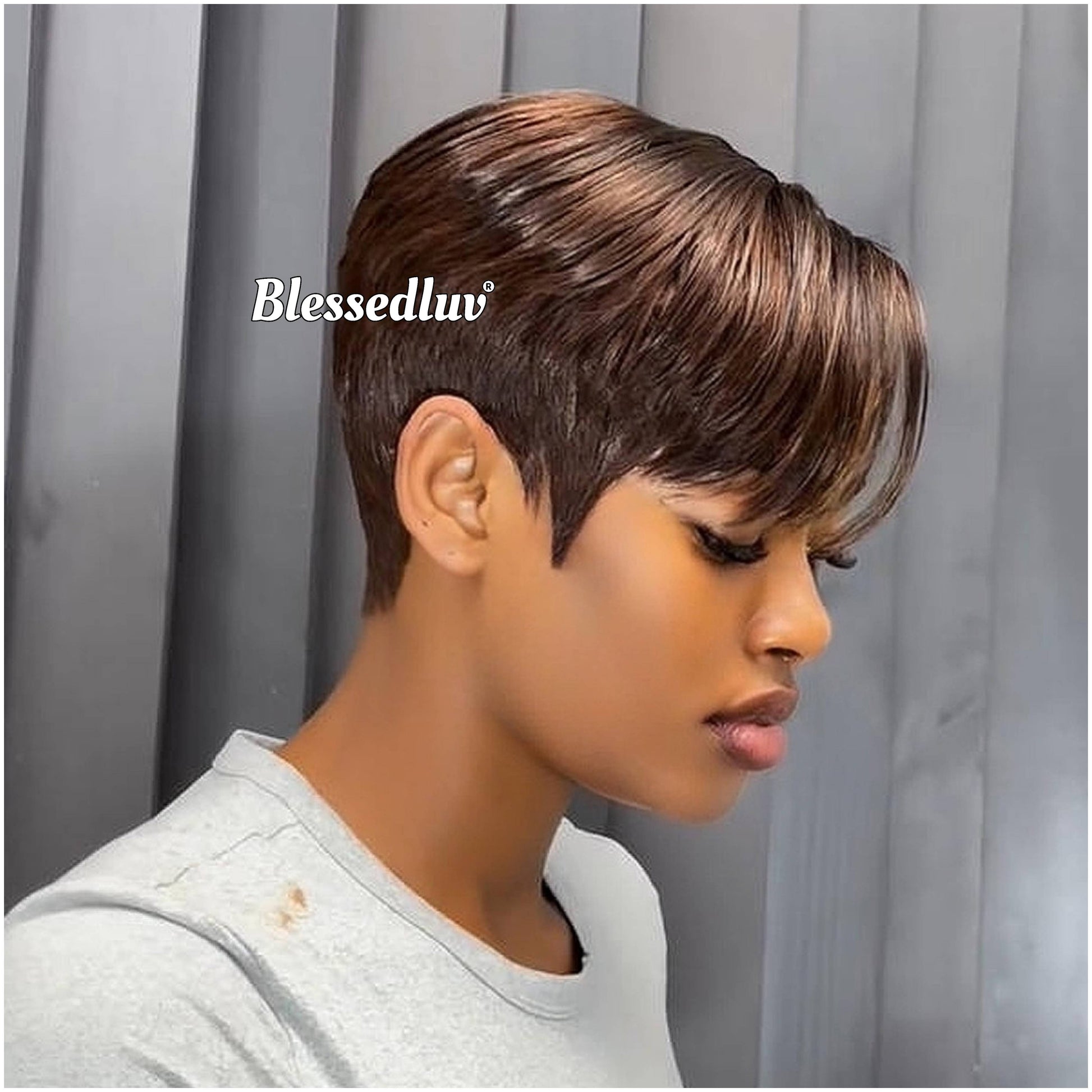 Jane – Pixie Cut Dark Chocolate Full Lace Wig, Ready to Wear-Blessedluv.com-Brazilianweave.com