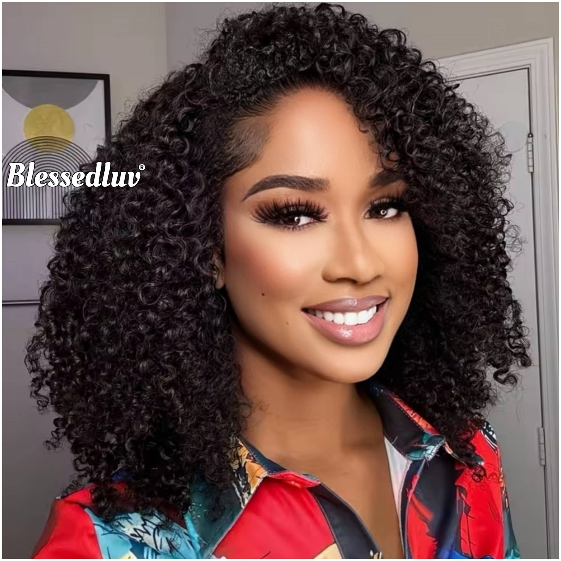 Nia - Half Wig - Afro curly Kinky Texture Glueless Wig-Blessedluv.com-Brazilianweave.com