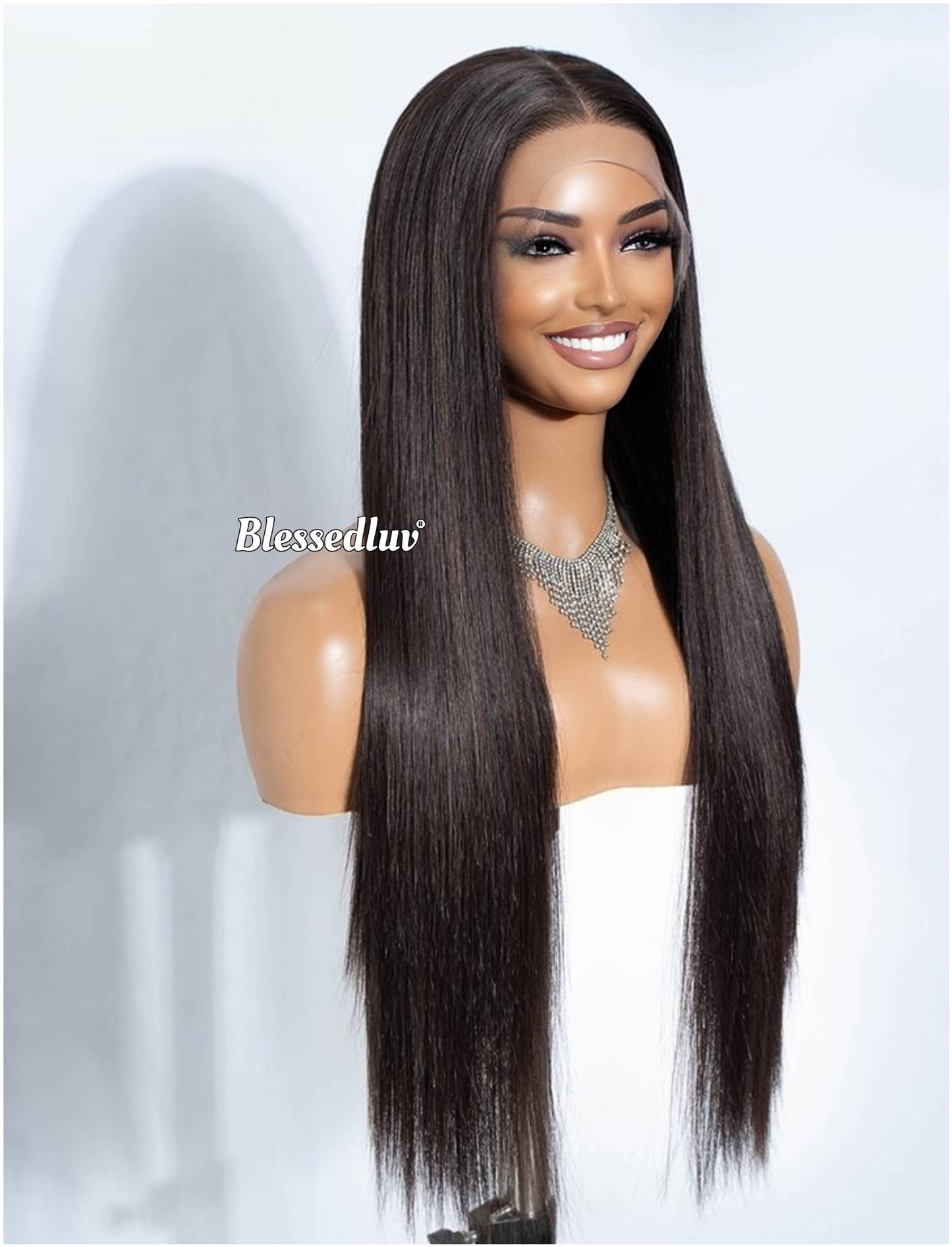 Sabrina – Bone Straight Lookalike Glueless Premium Human Hair Blend Wig-Wig-Blessedluv.com-Brazilianweave.com
