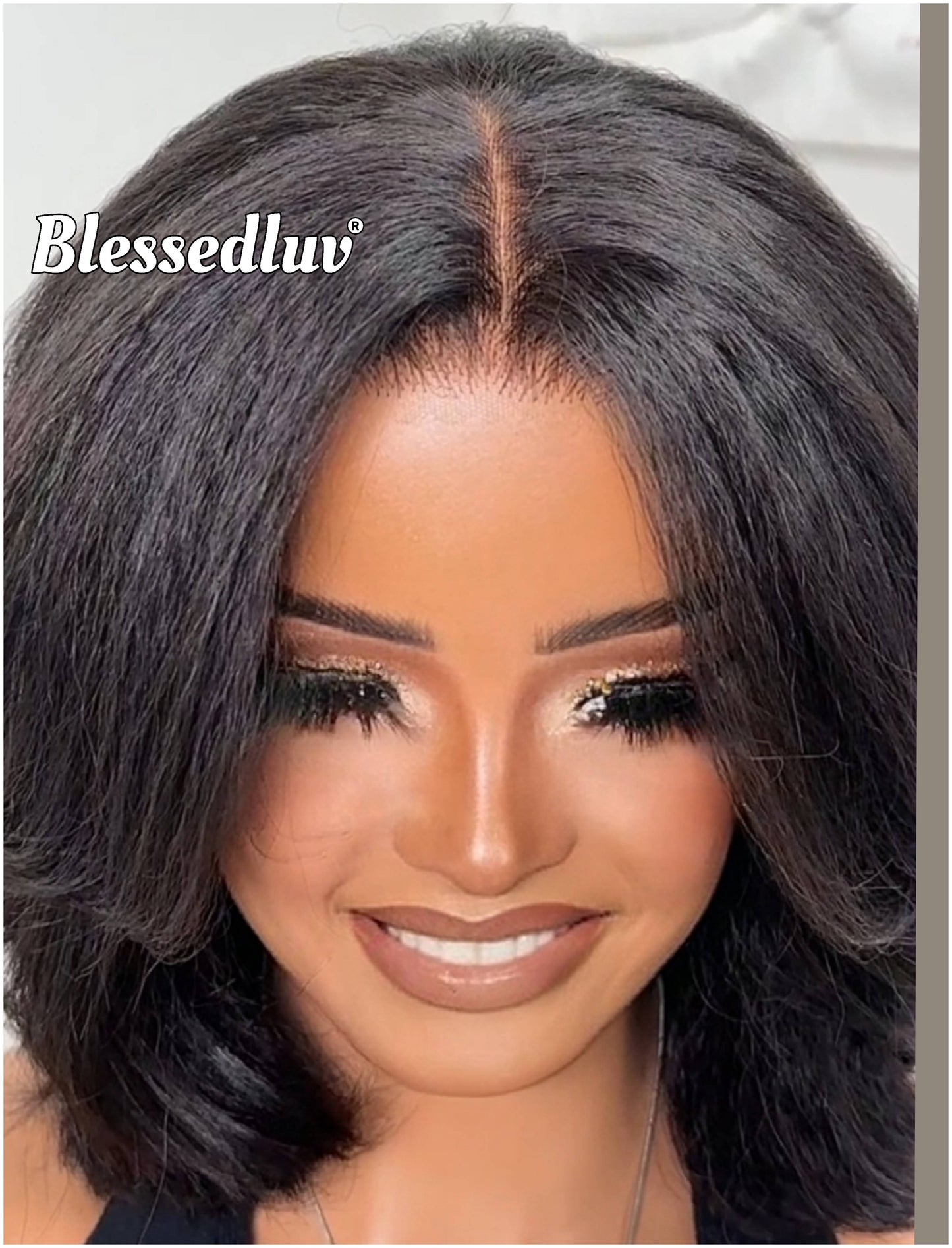 Amelia - Layered Kinky Straight Texture Glueless Wig-Blessedluv.com-Brazilianweave.com