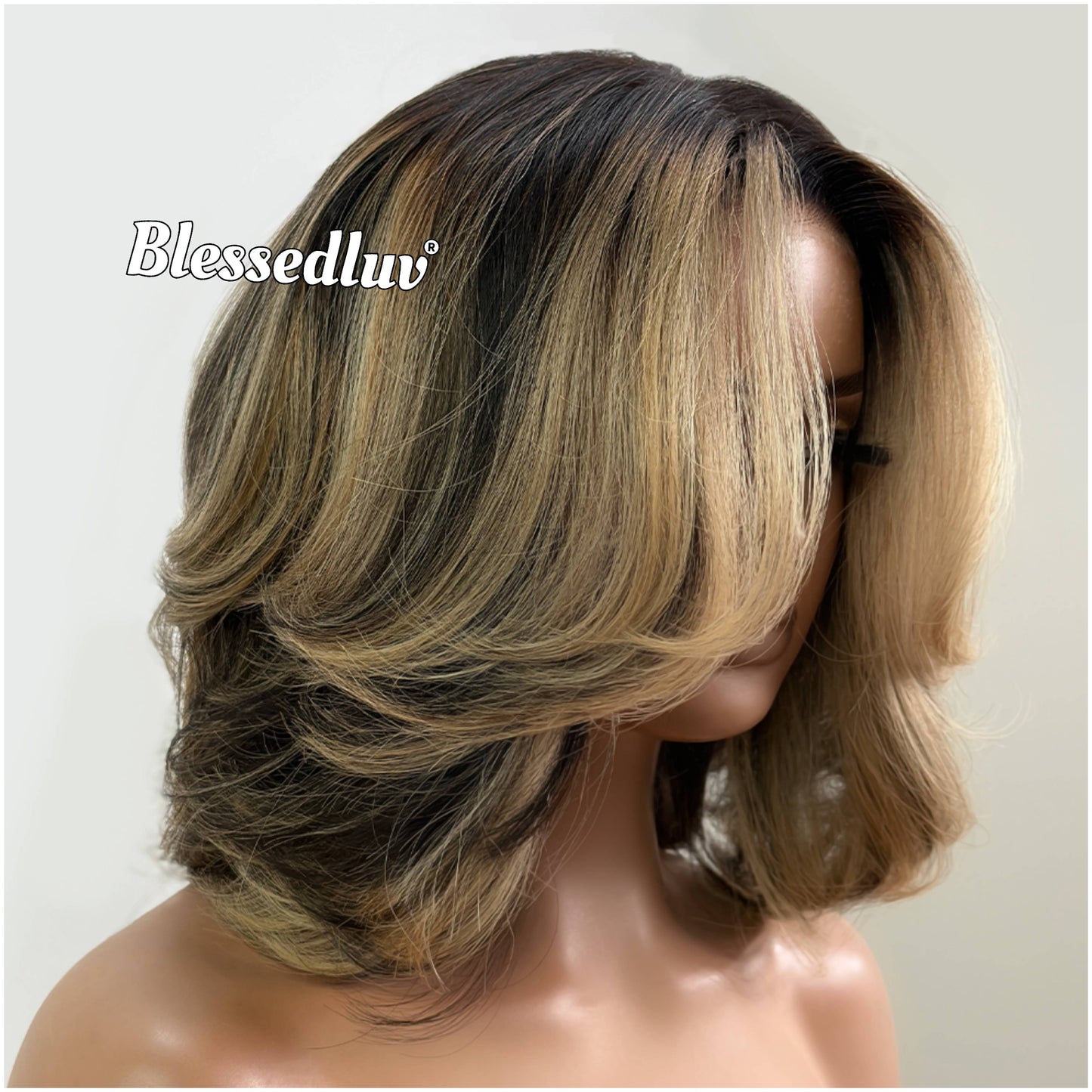 Jess - Blonde Highlights Glueless Layered HD Closure Lace Wig, Ready to Wear-Blessedluv.com-Brazilianweave.com